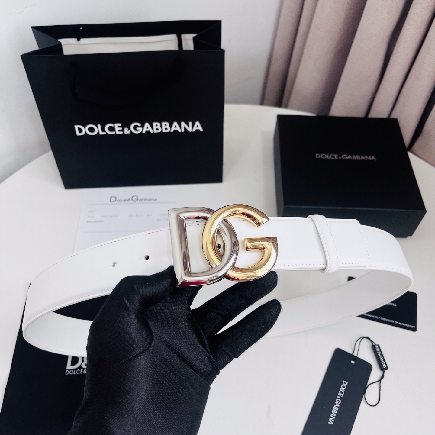 Dolce&Gabbana 新款 电镀金属徽标搭扣•搭扣下方设有点扣• 无镍搭扣与配件• 意大利制造 4.0cm