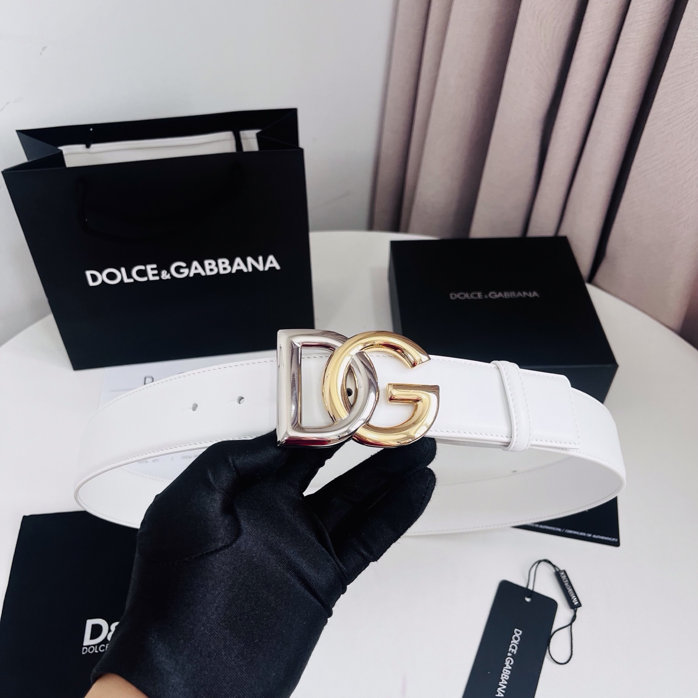 Dolce&Gabbana 新款 电镀金属徽标搭扣•搭扣下方设有点扣• 无镍搭扣与配件• 意大利制造 4.0cm