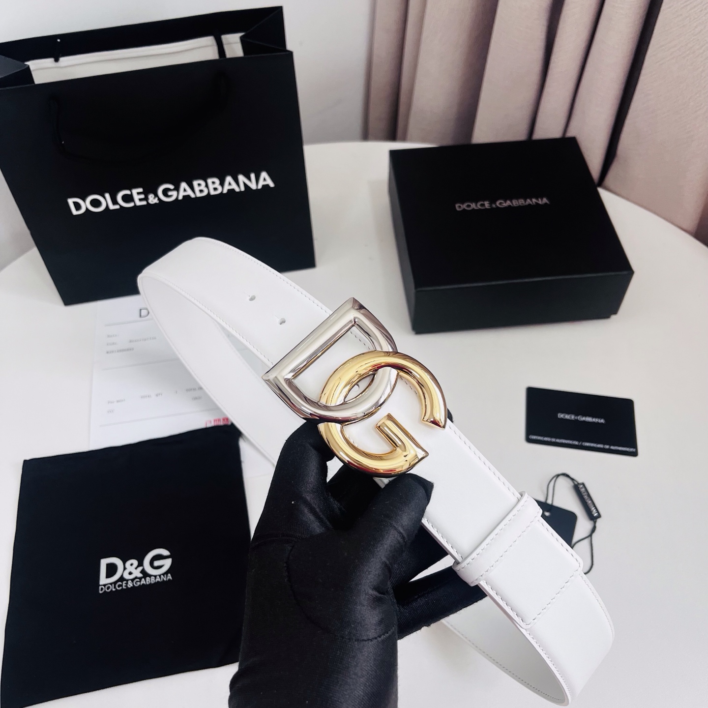 Dolce&Gabbana 新款 电镀金属徽标搭扣•搭扣下方设有点扣• 无镍搭扣与配件• 意大利制造 4.0cm