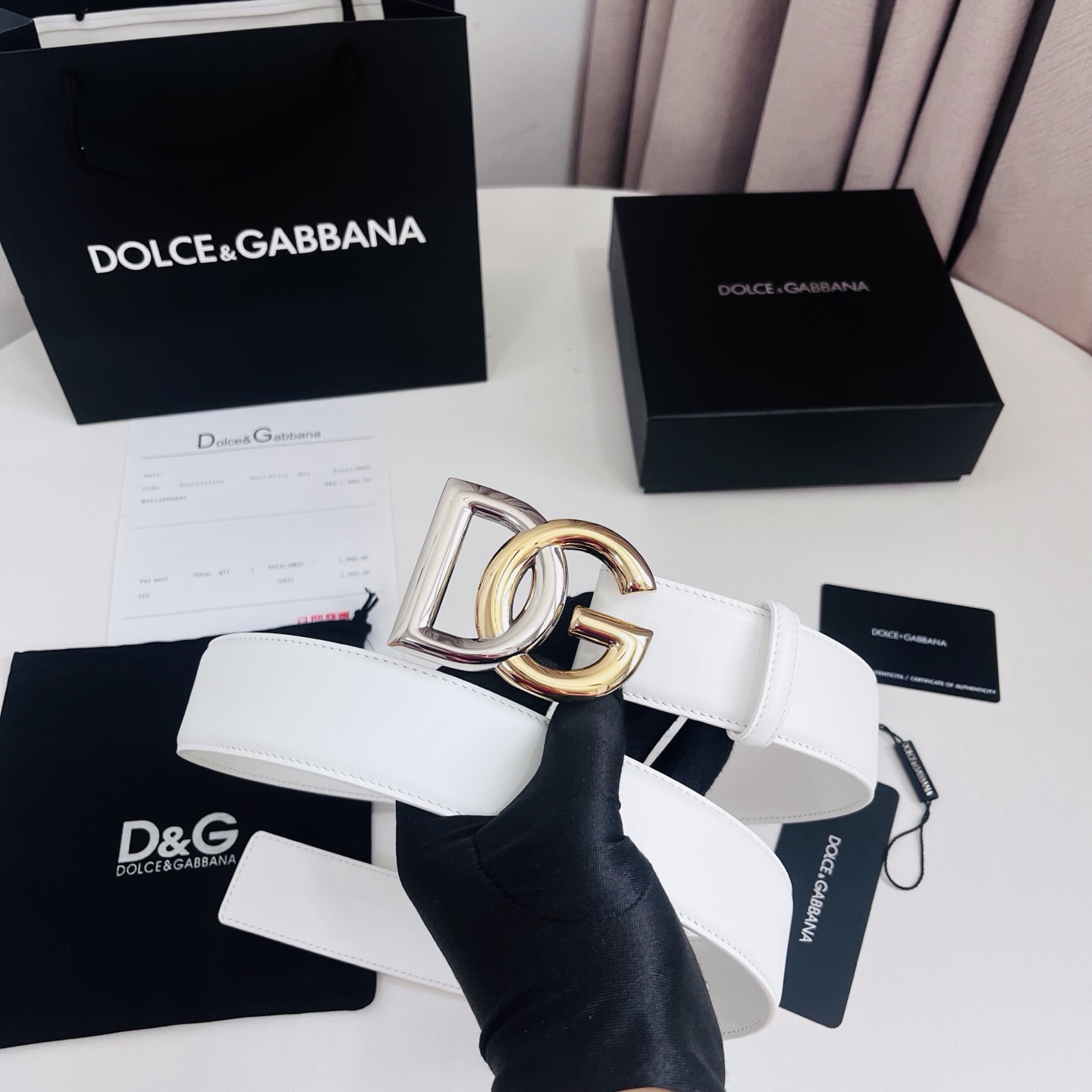 Dolce&Gabbana 新款 电镀金属徽标搭扣•搭扣下方设有点扣• 无镍搭扣与配件• 意大利制造 4.0cm