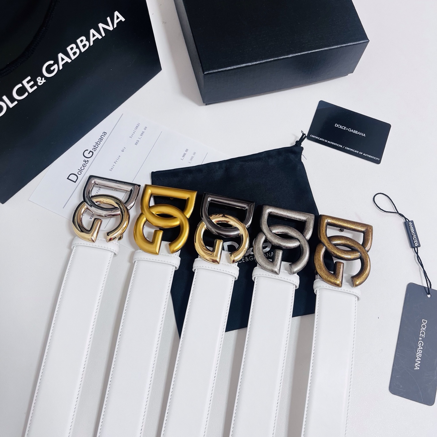 Dolce&Gabbana 新款 电镀金属徽标搭扣•搭扣下方设有点扣• 无镍搭扣与配件• 意大利制造 4.0cm