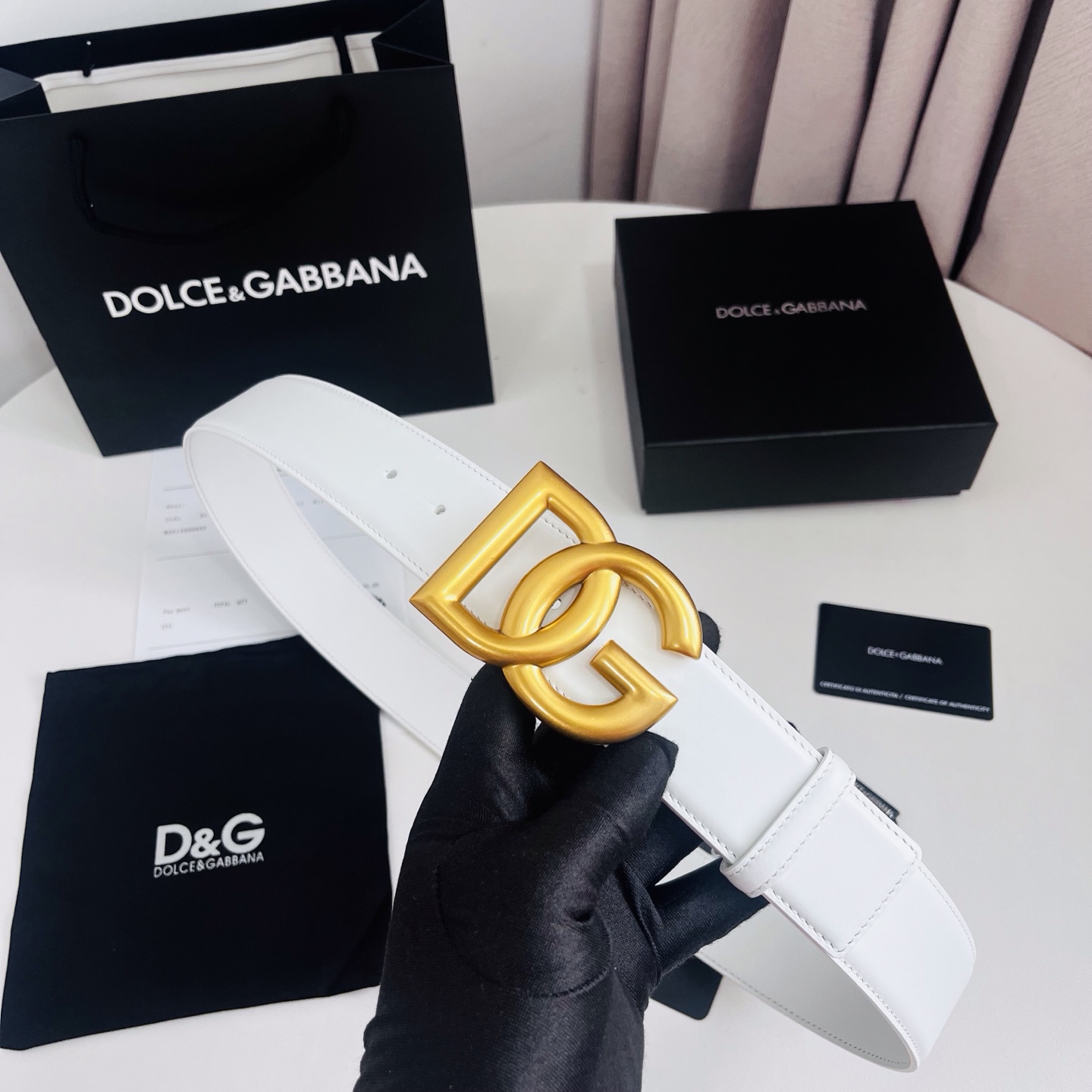 Dolce&Gabbana 新款 电镀金属徽标搭扣•搭扣下方设有点扣• 无镍搭扣与配件• 意大利制造 4.0cm