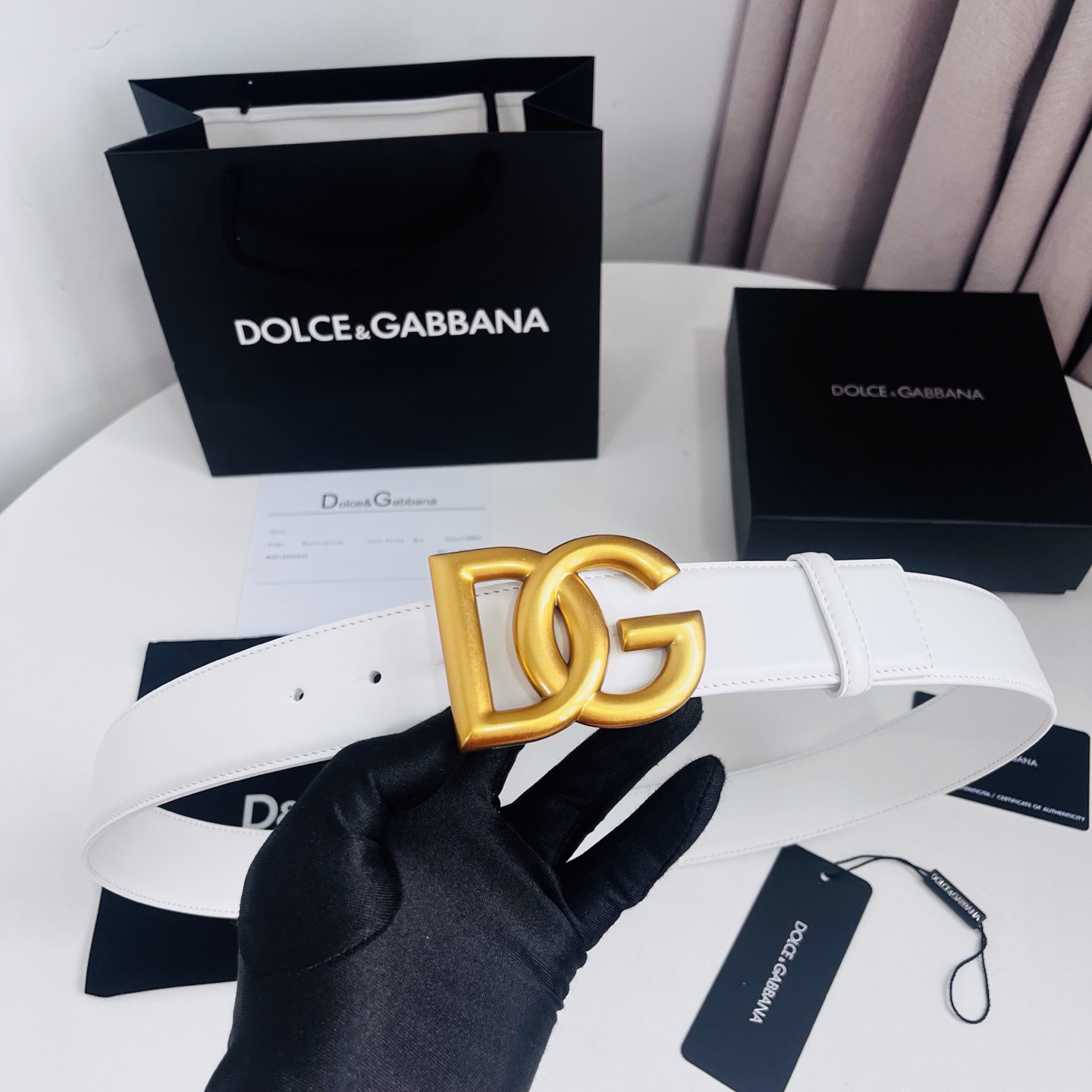 Dolce&Gabbana 新款 电镀金属徽标搭扣•搭扣下方设有点扣• 无镍搭扣与配件• 意大利制造 4.0cm