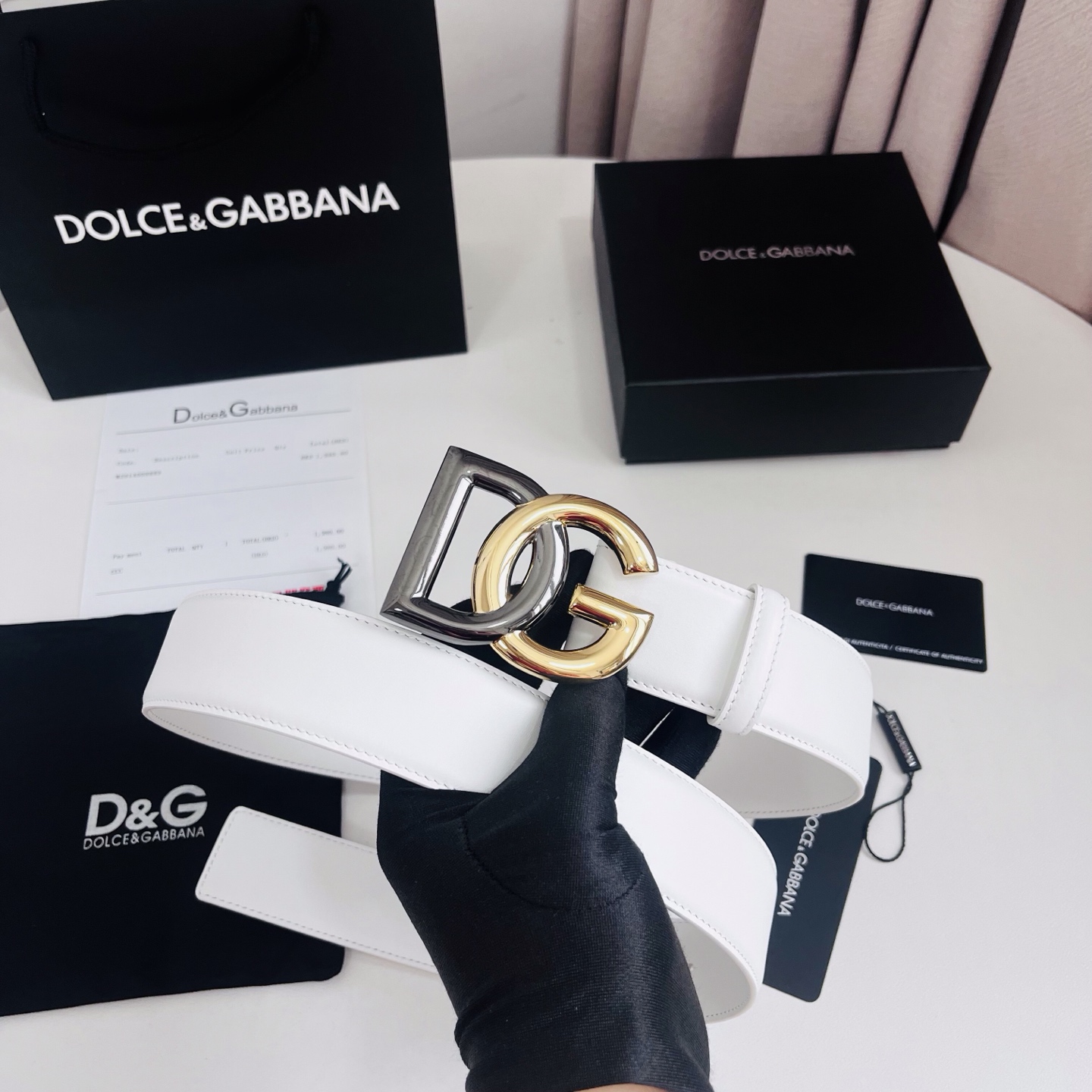 Dolce&Gabbana 新款 电镀金属徽标搭扣•搭扣下方设有点扣• 无镍搭扣与配件• 意大利制造 4.0cm