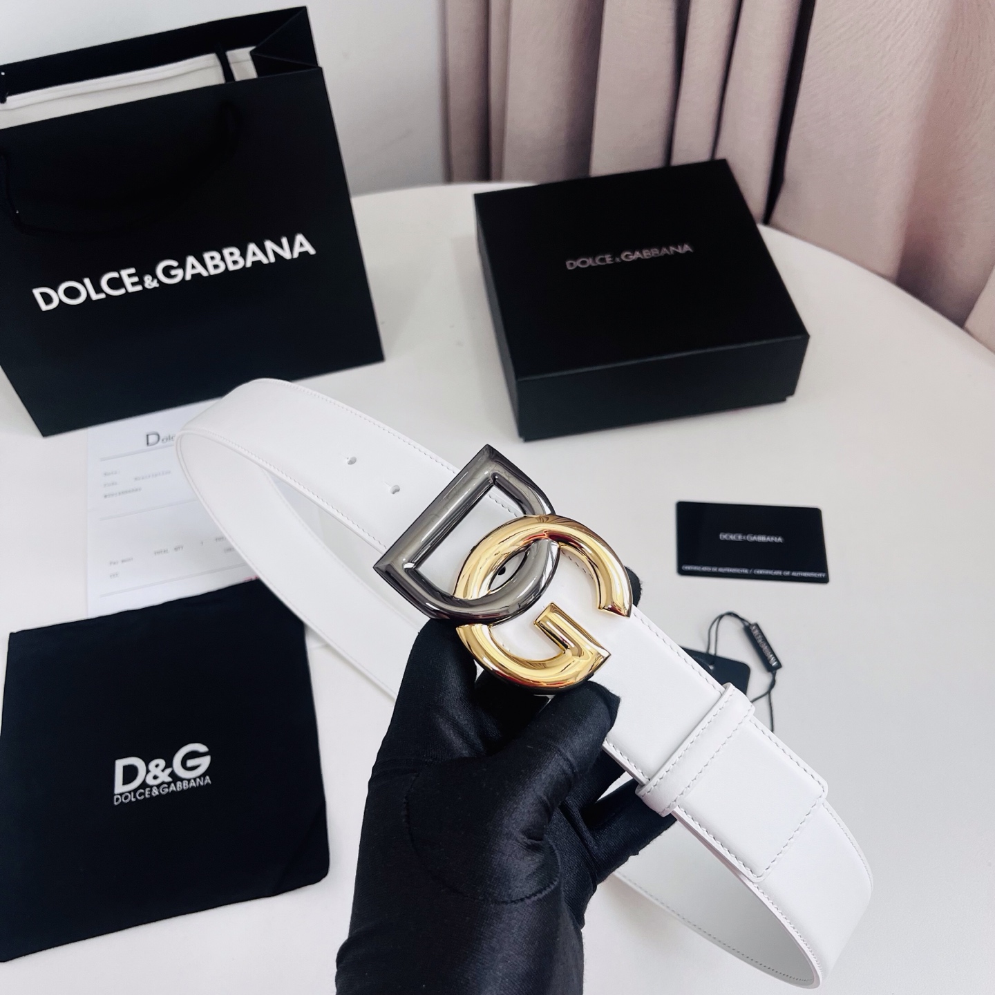 Dolce&Gabbana 新款 电镀金属徽标搭扣•搭扣下方设有点扣• 无镍搭扣与配件• 意大利制造 4.0cm