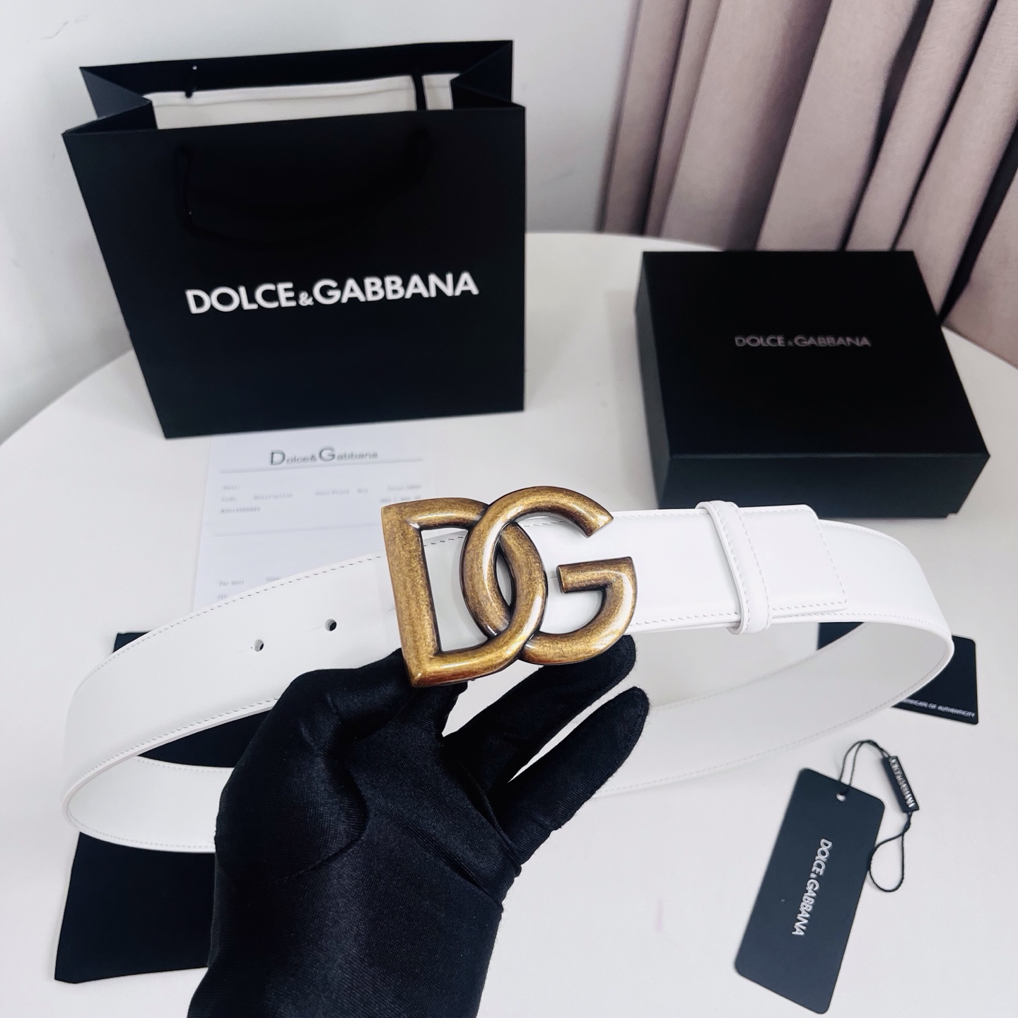 Dolce&Gabbana 新款 电镀金属徽标搭扣•搭扣下方设有点扣• 无镍搭扣与配件• 意大利制造 4.0cm