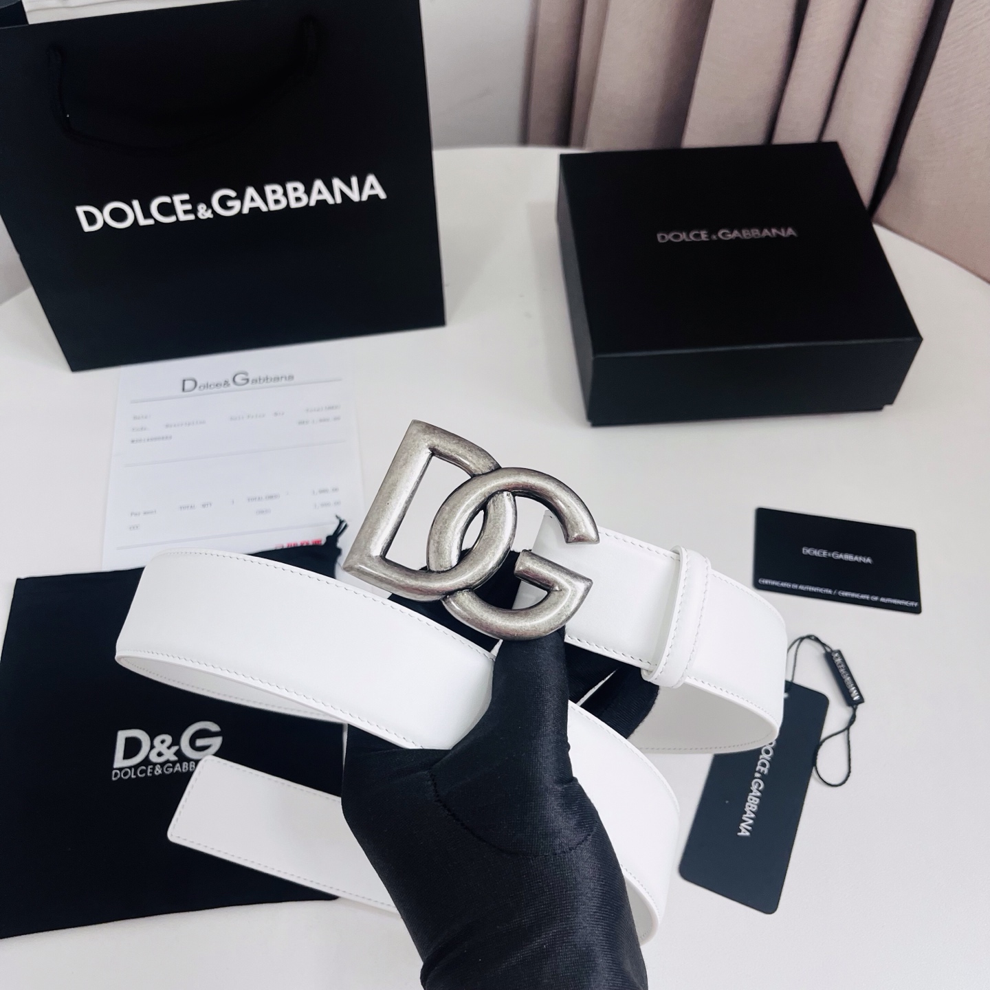 Dolce&Gabbana 新款 电镀金属徽标搭扣•搭扣下方设有点扣• 无镍搭扣与配件• 意大利制造 4.0cm