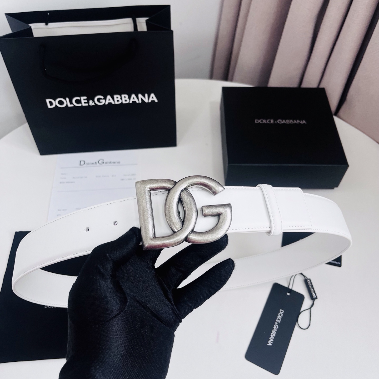 Dolce&Gabbana 新款 电镀金属徽标搭扣•搭扣下方设有点扣• 无镍搭扣与配件• 意大利制造 4.0cm
