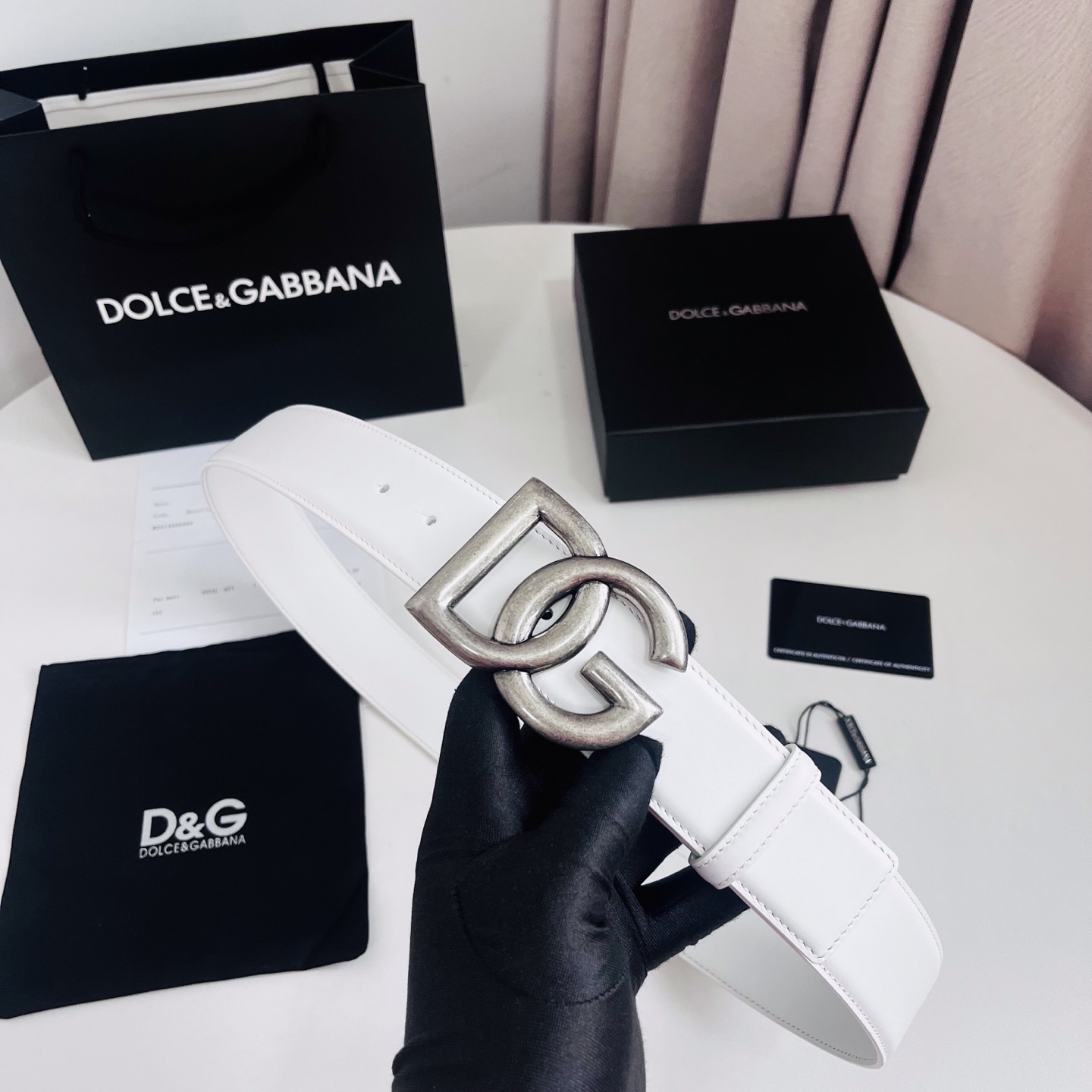 Dolce&Gabbana 新款 电镀金属徽标搭扣•搭扣下方设有点扣• 无镍搭扣与配件• 意大利制造 4.0cm