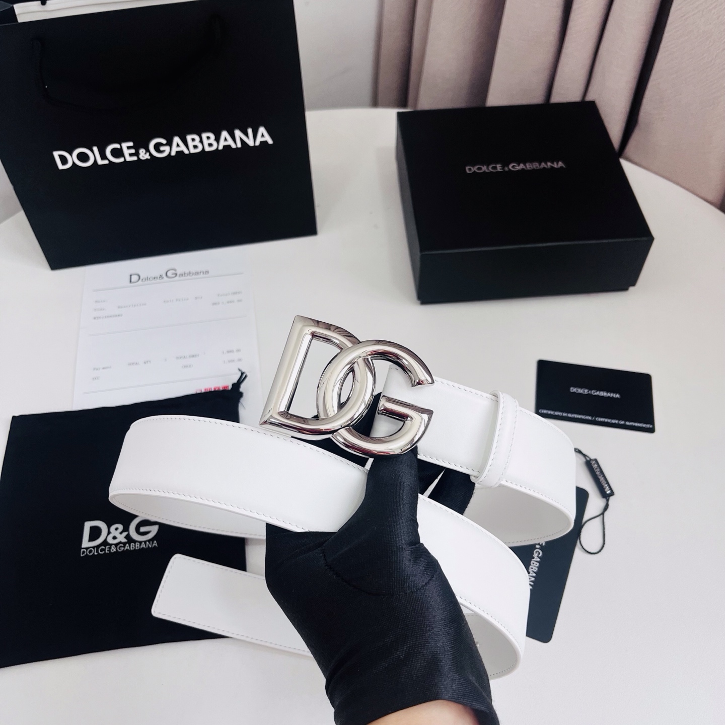 Dolce&Gabbana 新款 电镀金属徽标搭扣•搭扣下方设有点扣• 无镍搭扣与配件• 意大利制造 4.0cm