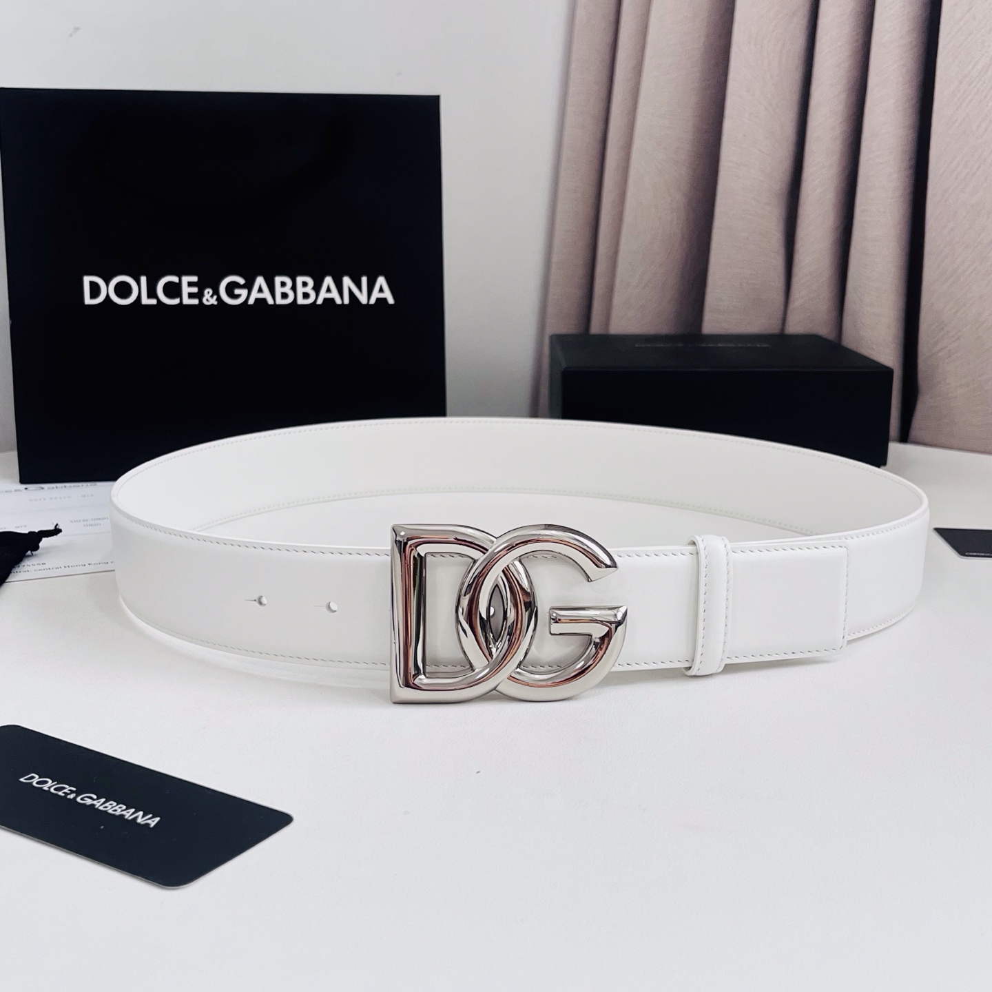 Dolce&Gabbana 新款 电镀金属徽标搭扣•搭扣下方设有点扣• 无镍搭扣与配件• 意大利制造 4.0cm