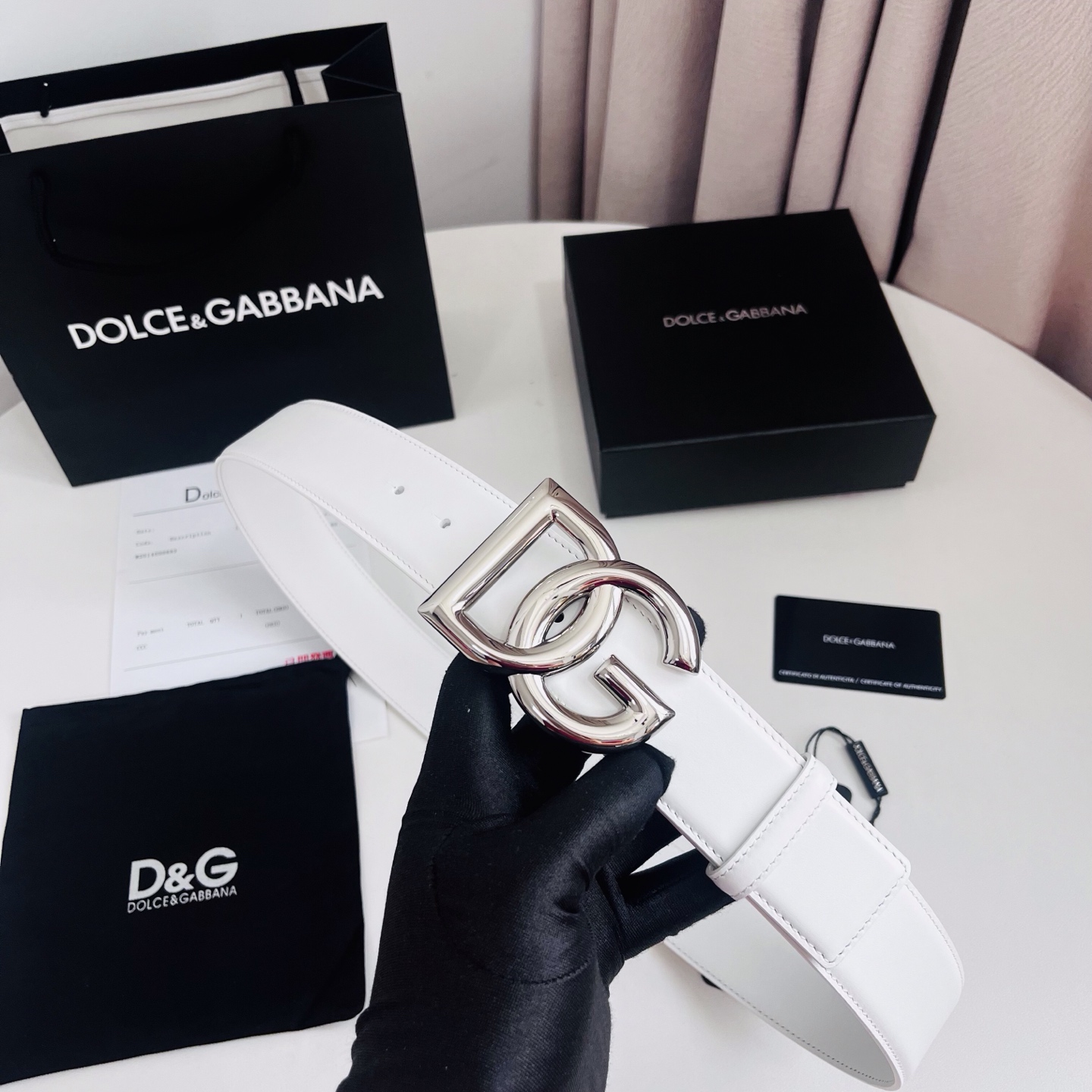 Dolce&Gabbana 新款 电镀金属徽标搭扣•搭扣下方设有点扣• 无镍搭扣与配件• 意大利制造 4.0cm