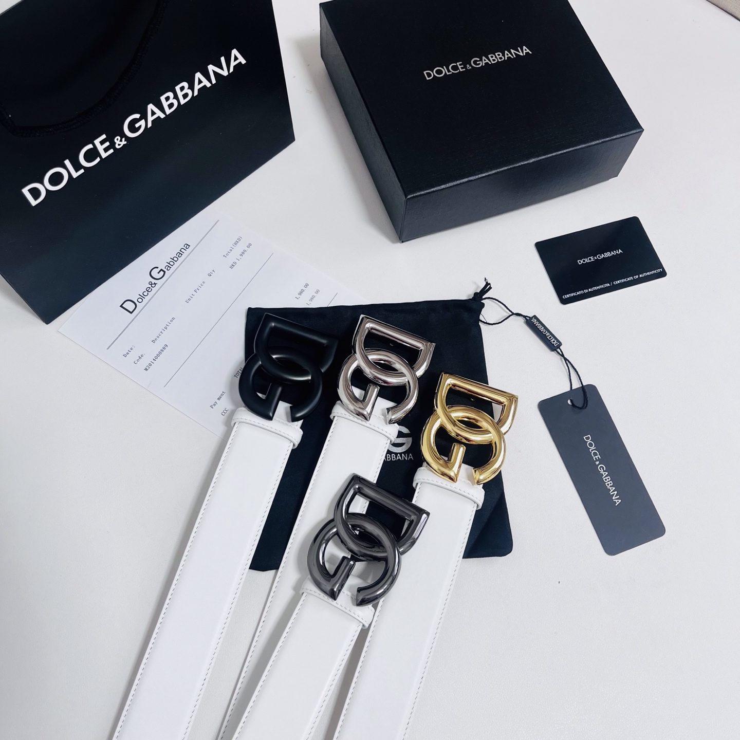 Dolce&Gabbana 新款 电镀金属徽标搭扣•搭扣下方设有点扣• 无镍搭扣与配件• 意大利制造 4.0cm