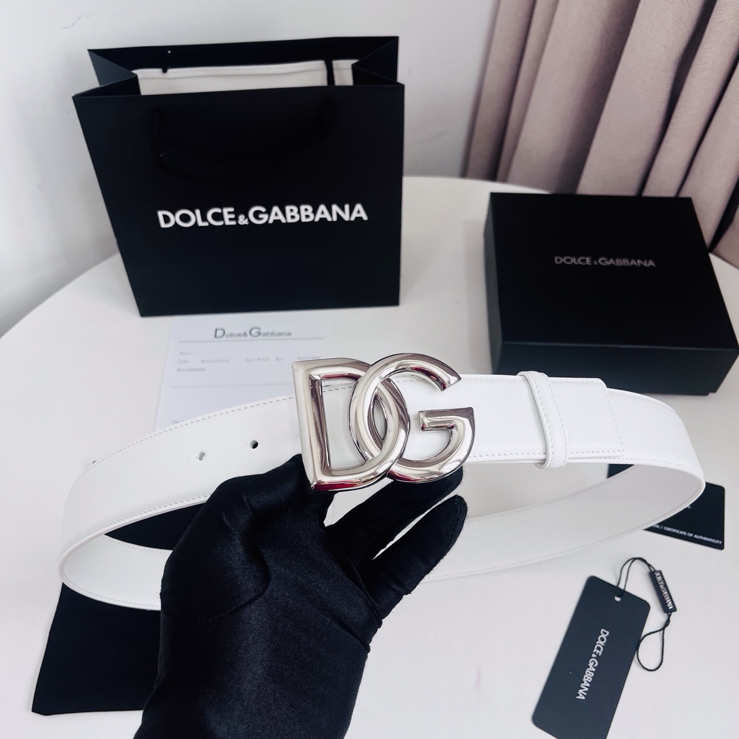 Dolce&Gabbana 新款 电镀金属徽标搭扣•搭扣下方设有点扣• 无镍搭扣与配件• 意大利制造 4.0cm