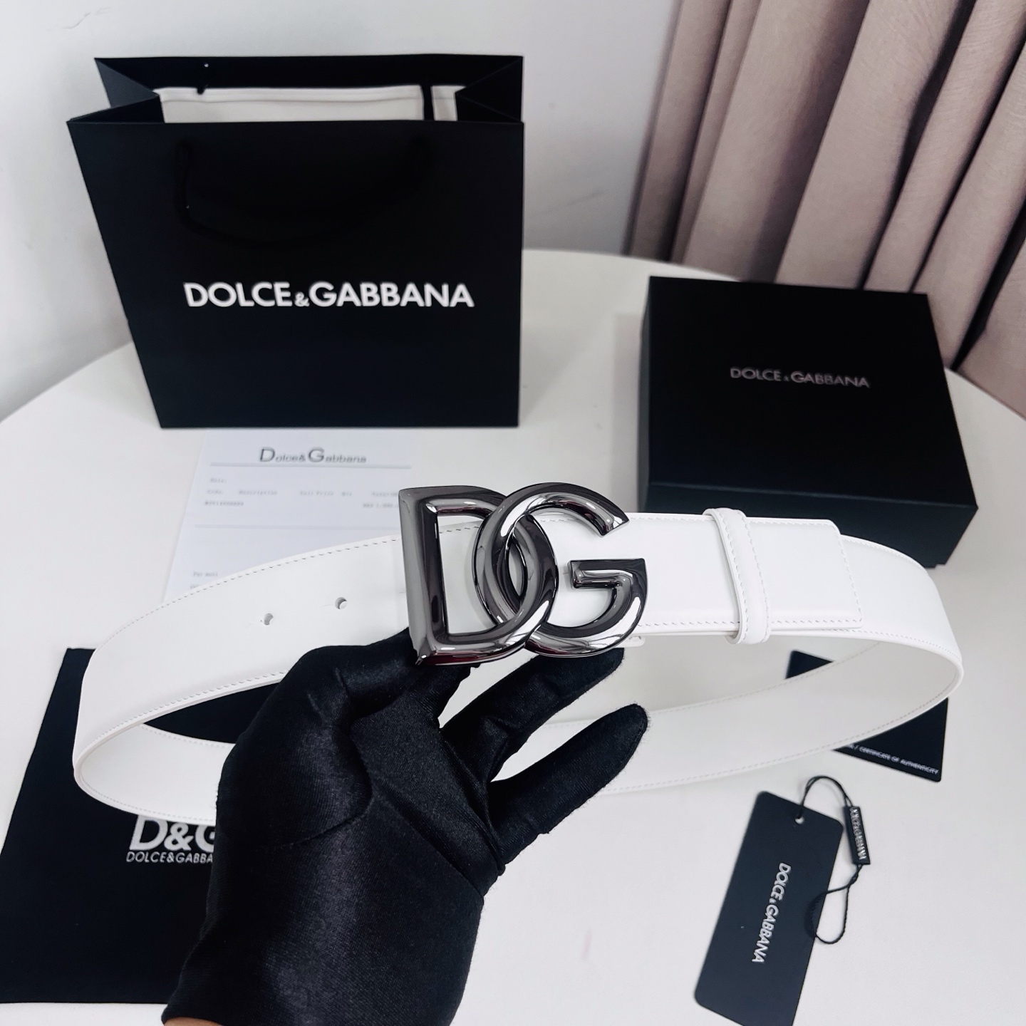 Dolce&Gabbana 新款 电镀金属徽标搭扣•搭扣下方设有点扣• 无镍搭扣与配件• 意大利制造 4.0cm