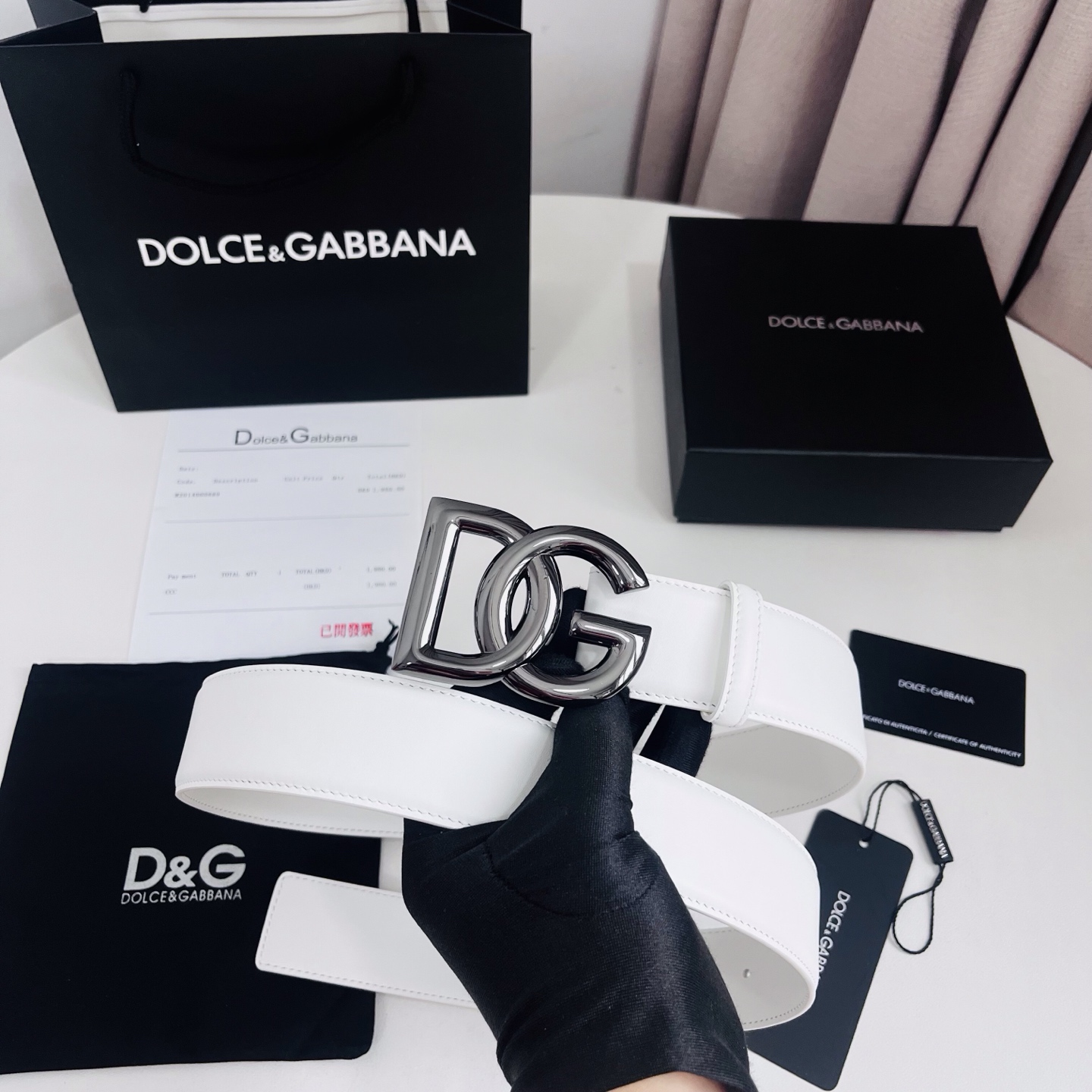 Dolce&Gabbana 新款 电镀金属徽标搭扣•搭扣下方设有点扣• 无镍搭扣与配件• 意大利制造 4.0cm