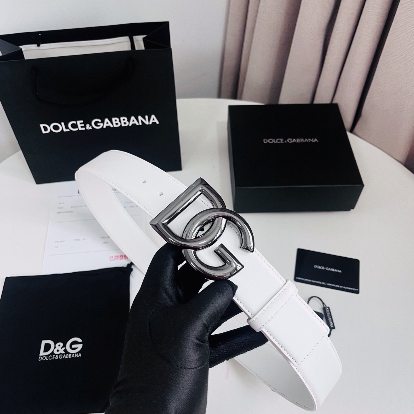 Dolce&Gabbana 新款 电镀金属徽标搭扣•搭扣下方设有点扣• 无镍搭扣与配件• 意大利制造 4.0cm