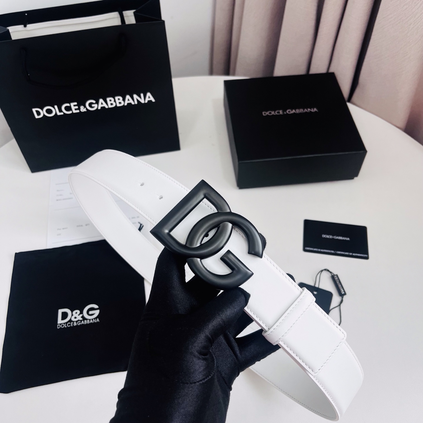 Dolce&Gabbana 新款 电镀金属徽标搭扣•搭扣下方设有点扣• 无镍搭扣与配件• 意大利制造 4.0cm