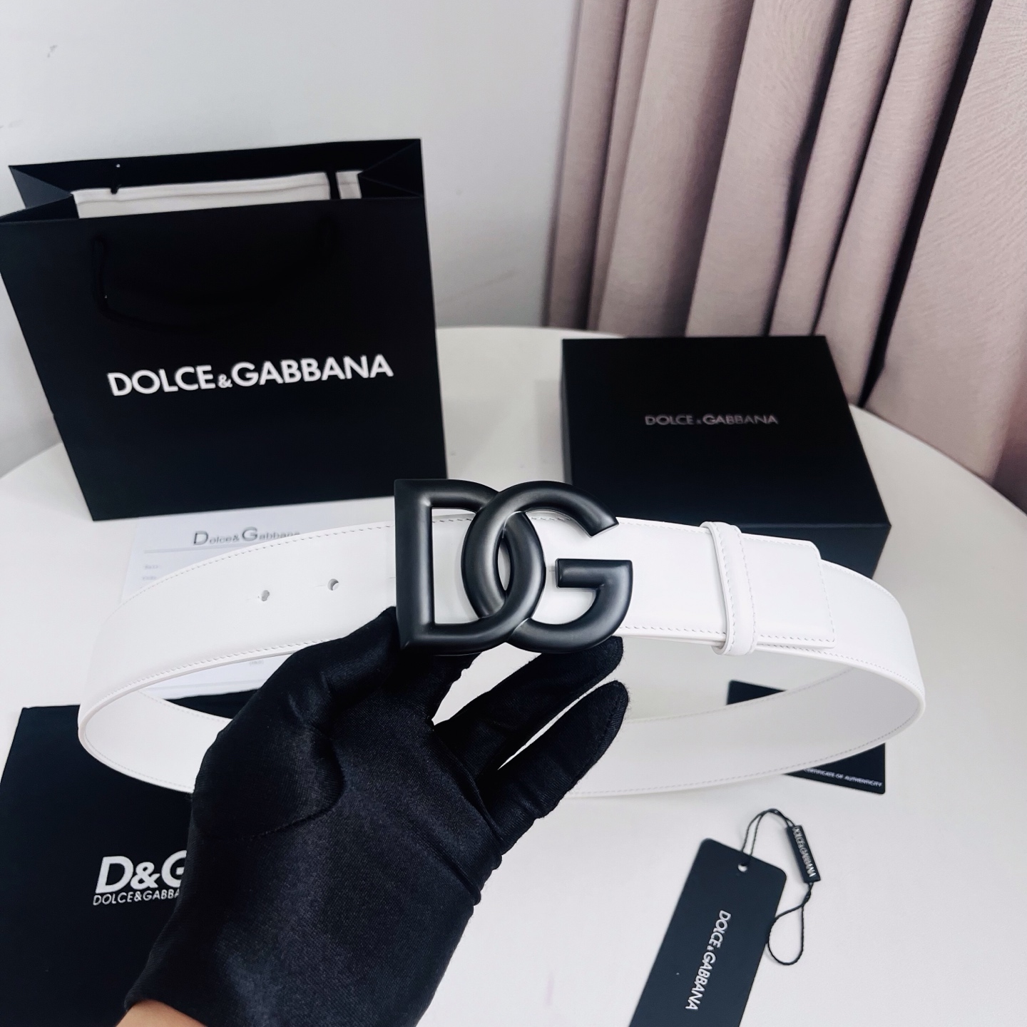 Dolce&Gabbana 新款 电镀金属徽标搭扣•搭扣下方设有点扣• 无镍搭扣与配件• 意大利制造 4.0cm
