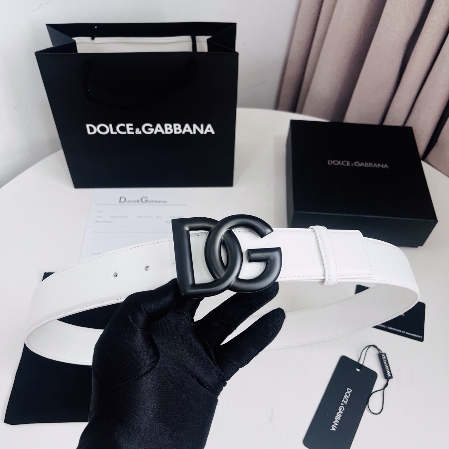Dolce&Gabbana 新款 电镀金属徽标搭扣•搭扣下方设有点扣• 无镍搭扣与配件• 意大利制造 4.0cm