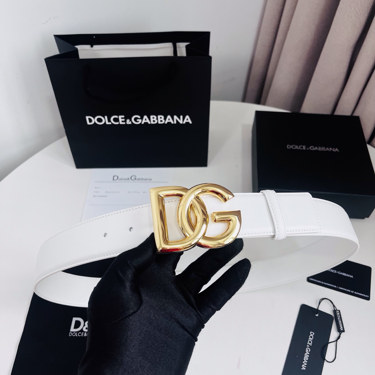Dolce&Gabbana 新款 电镀金属徽标搭扣•搭扣下方设有点扣• 无镍搭扣与配件• 意大利制造 4.0cm