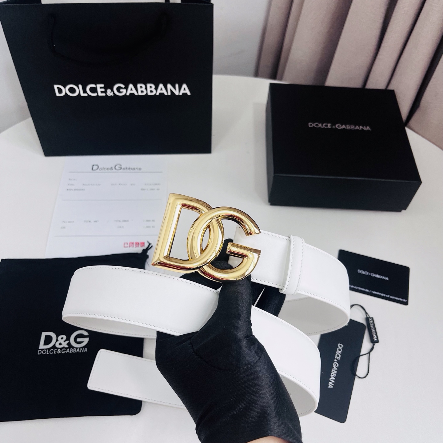 Dolce&Gabbana 新款 电镀金属徽标搭扣•搭扣下方设有点扣• 无镍搭扣与配件• 意大利制造 4.0cm