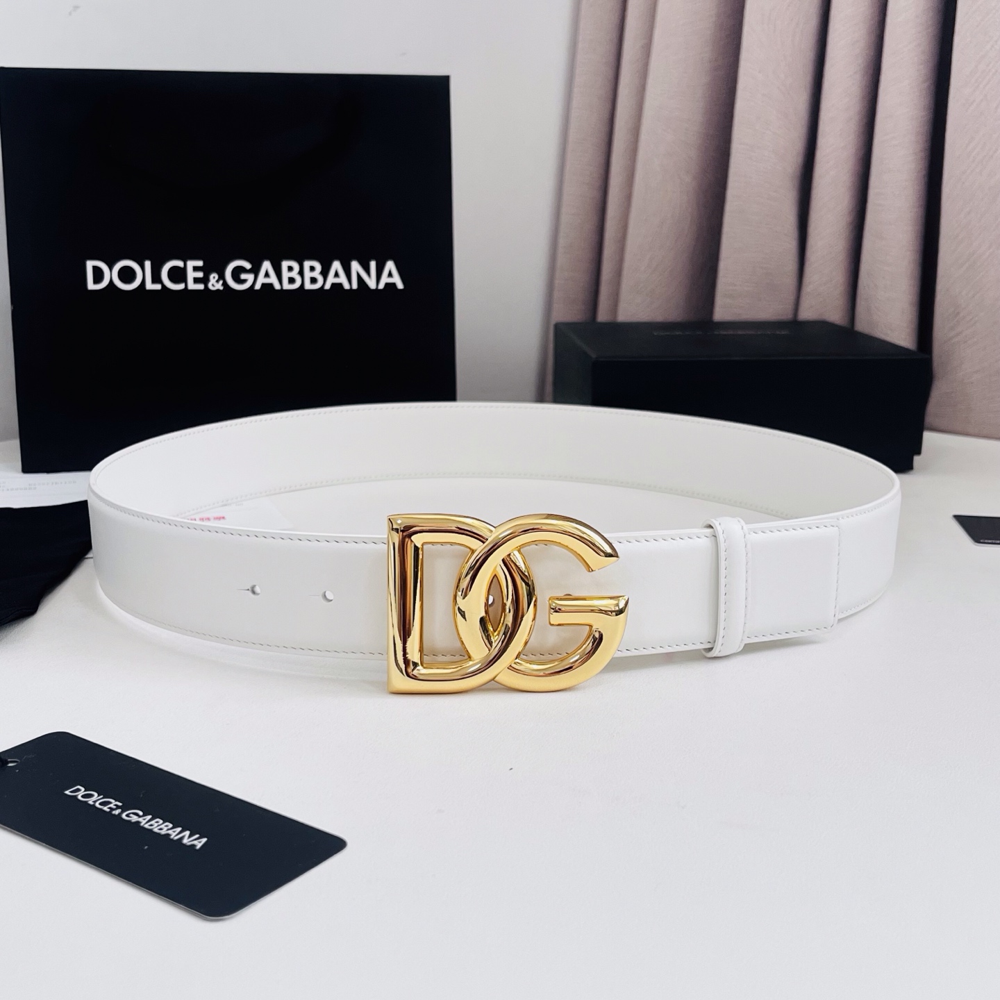 Dolce&Gabbana 新款 电镀金属徽标搭扣•搭扣下方设有点扣• 无镍搭扣与配件• 意大利制造 4.0cm