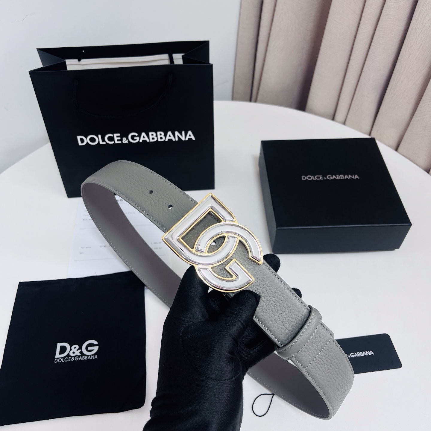 Dolce&Gabbana 新款 荔枝纹双色，电镀金属徽标搭扣•搭扣下方设有点扣• 无镍搭扣与配件• 意大利制造 4.0