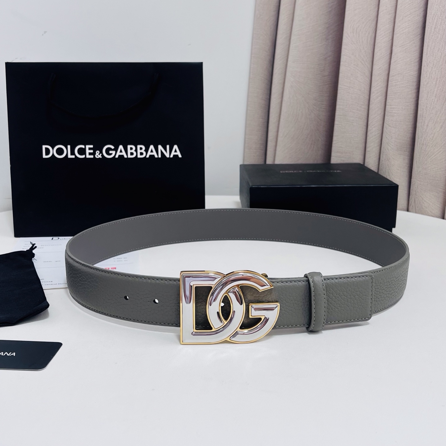 Dolce&Gabbana 新款 荔枝纹双色，电镀金属徽标搭扣•搭扣下方设有点扣• 无镍搭扣与配件• 意大利制造 4.0