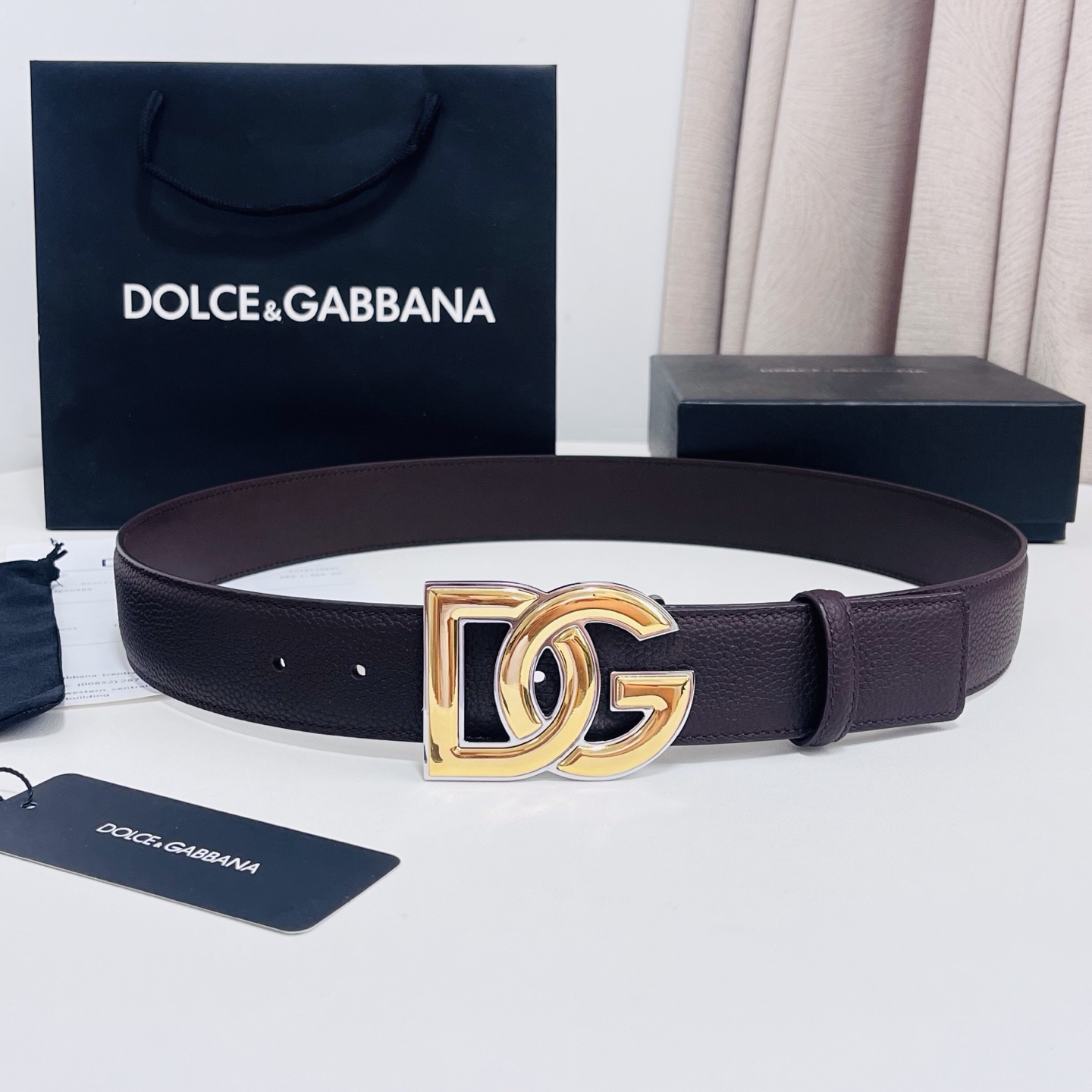 Dolce&Gabbana 新款 荔枝纹双色，电镀金属徽标搭扣•搭扣下方设有点扣• 无镍搭扣与配件• 意大利制造 4.0