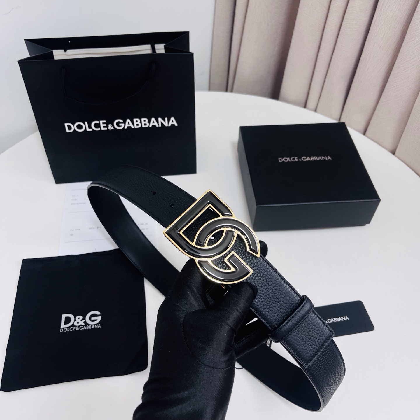 Dolce&Gabbana 新款 荔枝纹双色，电镀金属徽标搭扣•搭扣下方设有点扣• 无镍搭扣与配件• 意大利制造 4.0