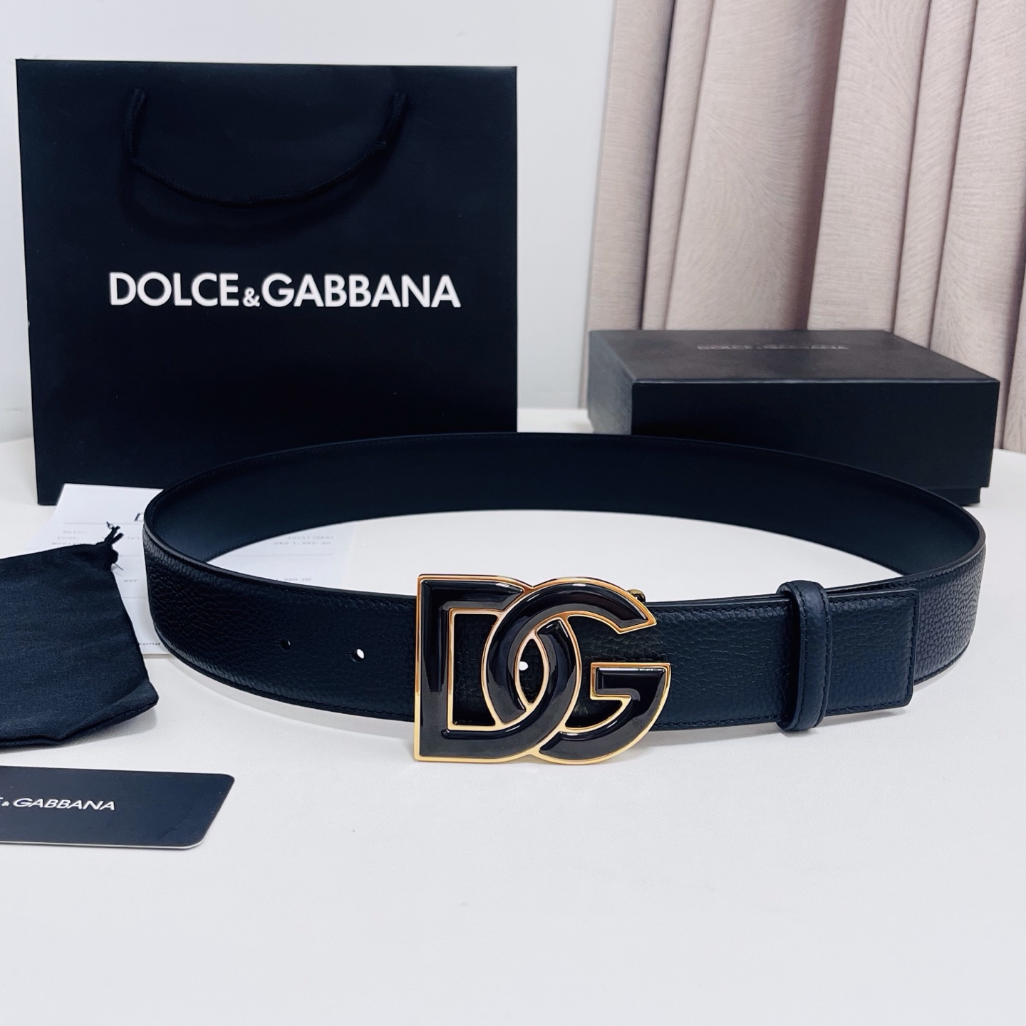 Dolce&Gabbana 新款 荔枝纹双色，电镀金属徽标搭扣•搭扣下方设有点扣• 无镍搭扣与配件• 意大利制造 4.0