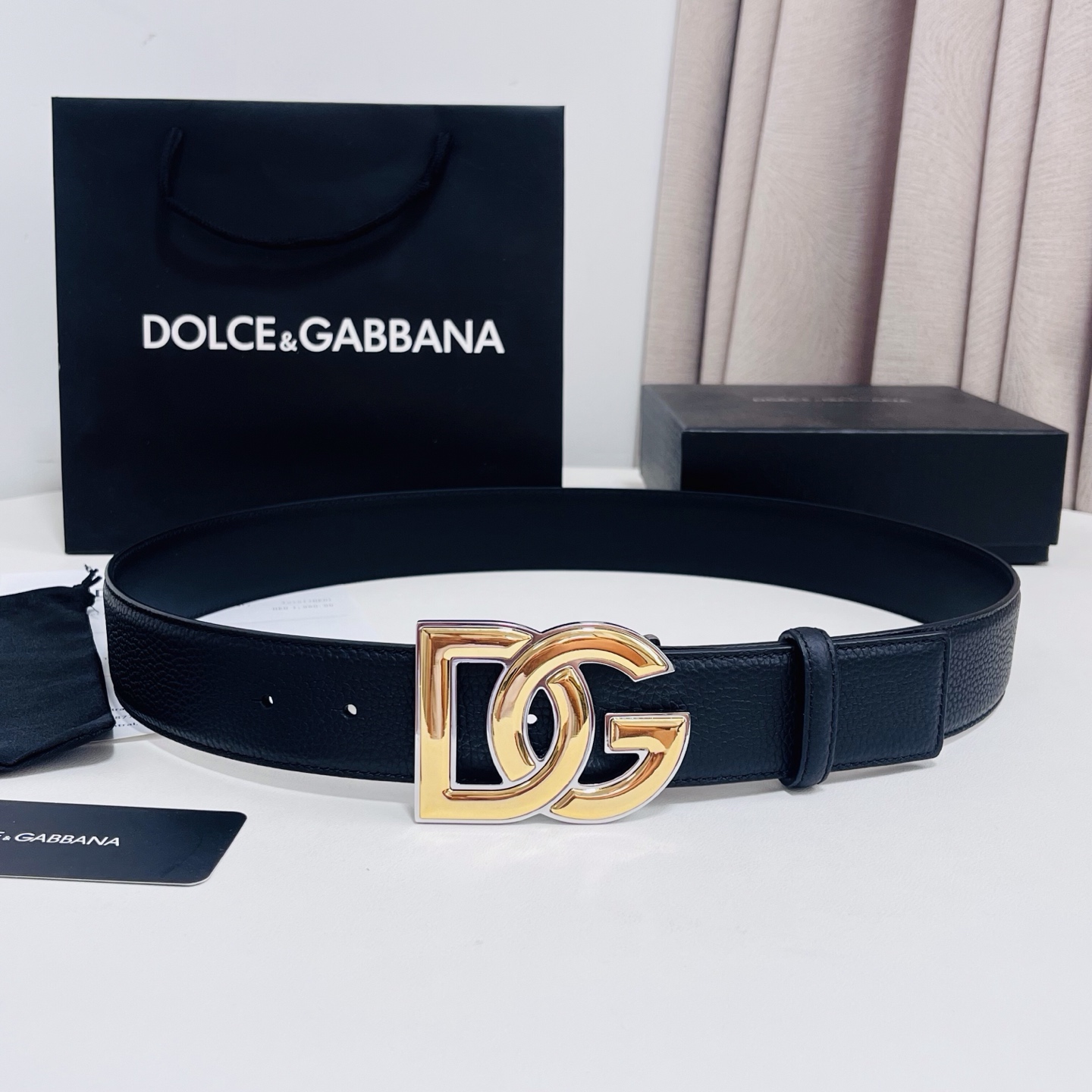 Dolce&Gabbana 新款 荔枝纹双色，电镀金属徽标搭扣•搭扣下方设有点扣• 无镍搭扣与配件• 意大利制造 4.0
