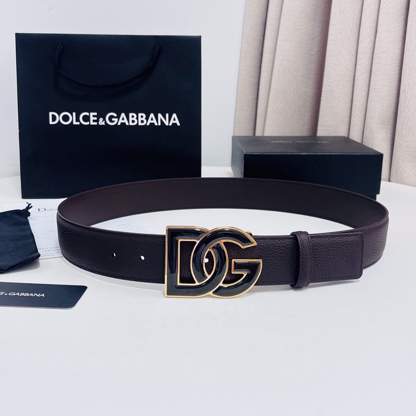 Dolce&Gabbana 新款 荔枝纹双色，电镀金属徽标搭扣•搭扣下方设有点扣• 无镍搭扣与配件• 意大利制造 4.0