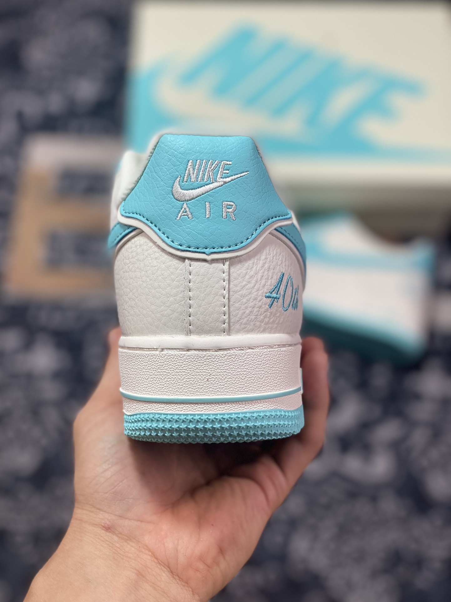 Nike Air Force 1’07 Low”Beige/Tiffany & Co. ”空军一号板鞋“皮革米白蒂芙尼蓝叠钩”JF1983-553