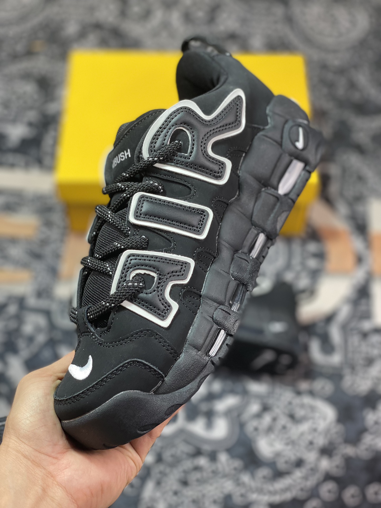 NK Air More Uptempo Black and White FB1299-001