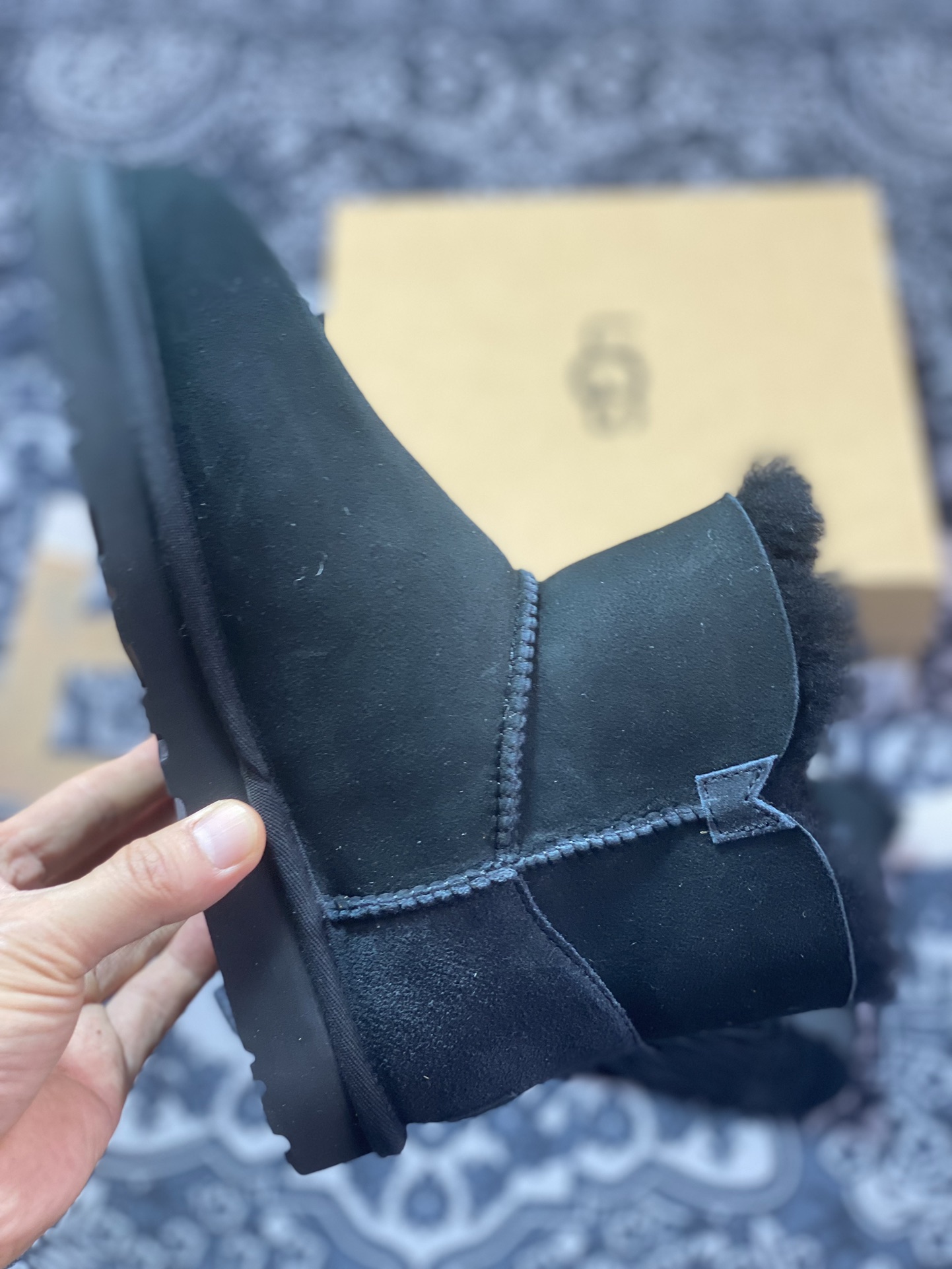 260 UGG W Mini Bailey Button II 迷你贝莉纽扣2.0系列经典短靴“全黑加绒”1016422-BLK-05