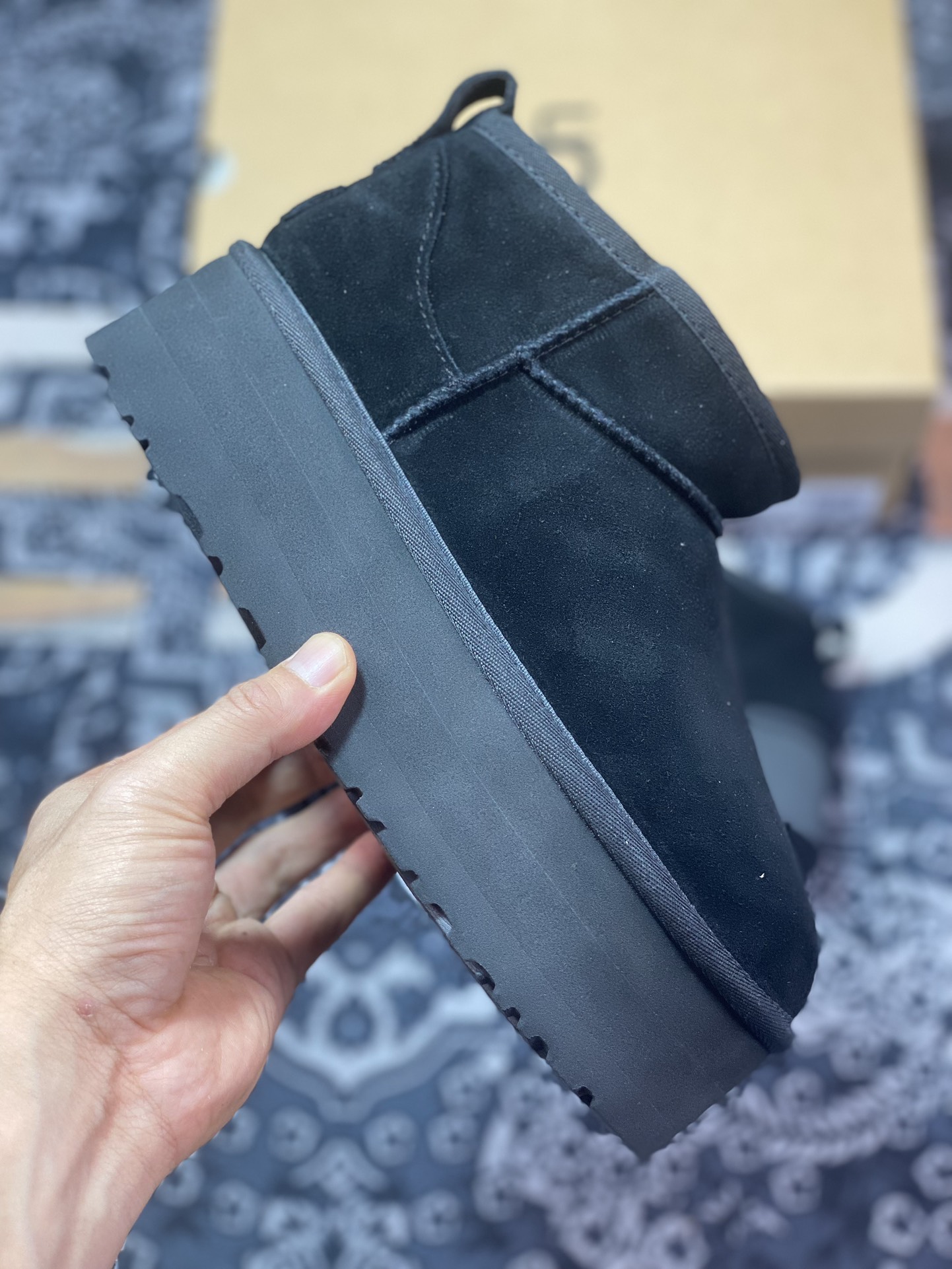 280  轻奢品牌UGG W Mini 款II 迷你系列经典女士短筒休闲百搭厚底“黑色加绒”