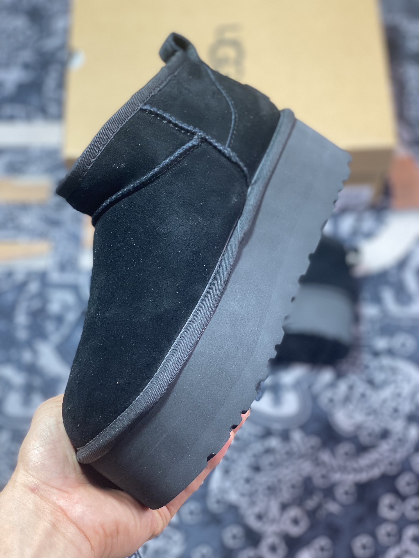 280  轻奢品牌UGG W Mini 款II 迷你系列经典女士短筒休闲百搭厚底“黑色加绒”