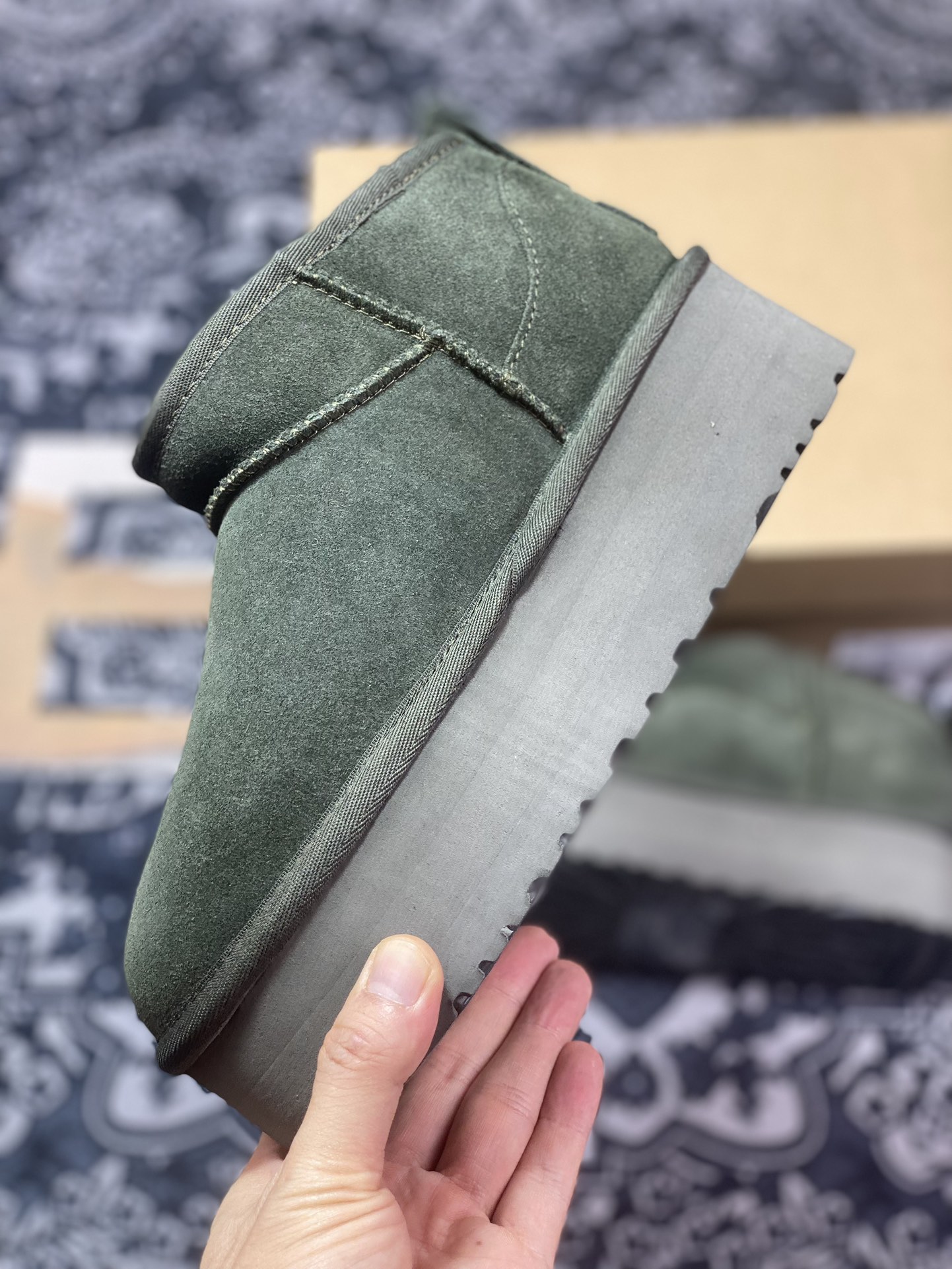 280  UGG W Mini 款II 迷你系列经典女士短筒休闲百搭厚底“森林绿加绒”