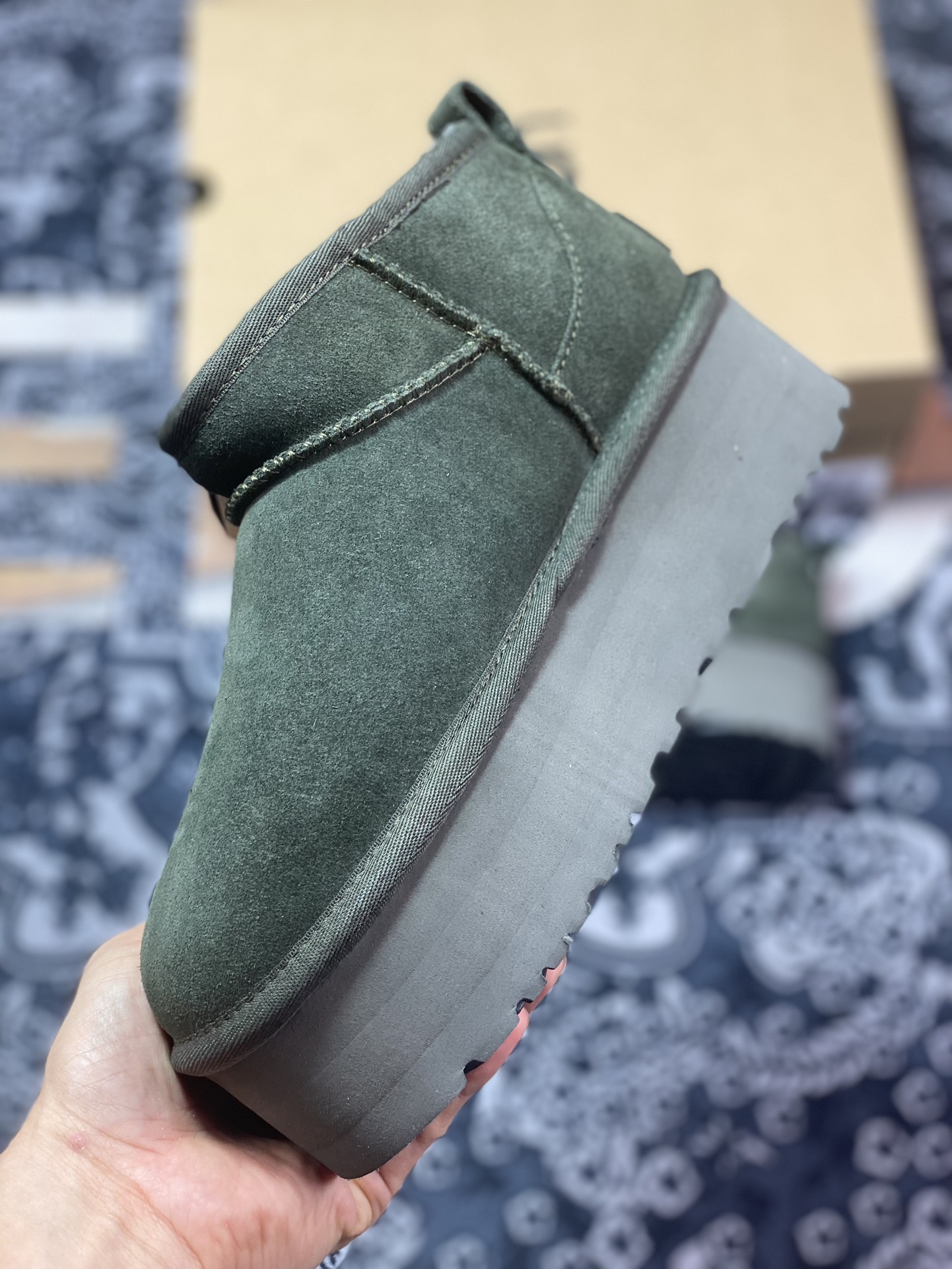 280  UGG W Mini 款II 迷你系列经典女士短筒休闲百搭厚底“森林绿加绒”