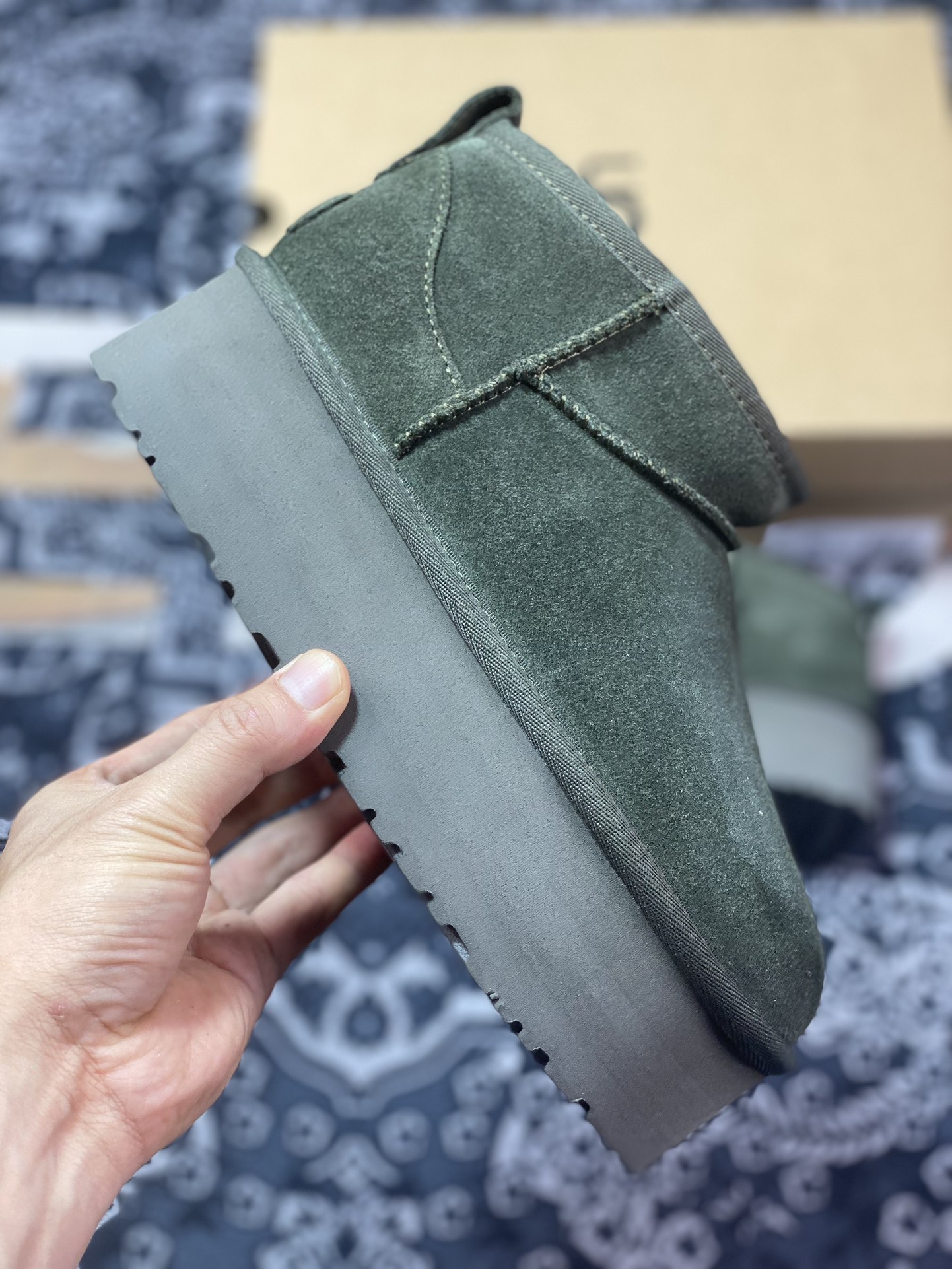 280  UGG W Mini 款II 迷你系列经典女士短筒休闲百搭厚底“森林绿加绒”