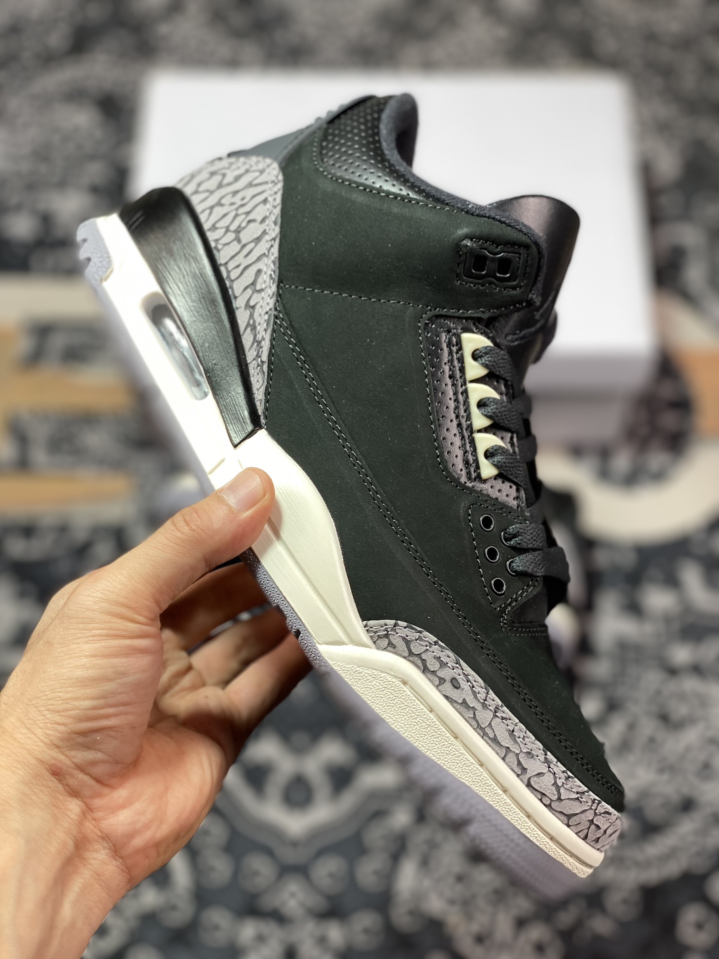 350  Air Jordan 3 Retro ”Off Noir” AJ3 乔3做旧黑水泥 CK9246-001