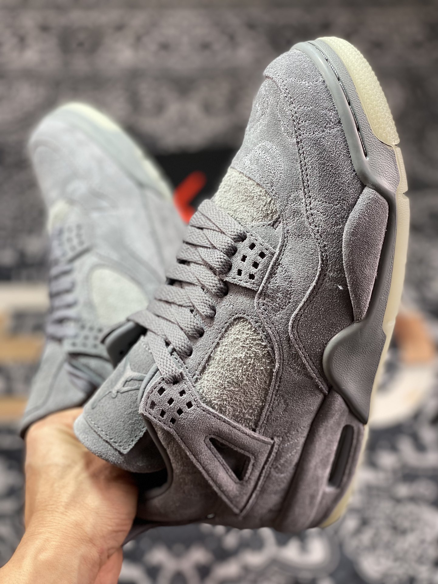 580 Kaws x Air Jordan 4 AJ4乔4 限量联名 灰麂皮 930155-003