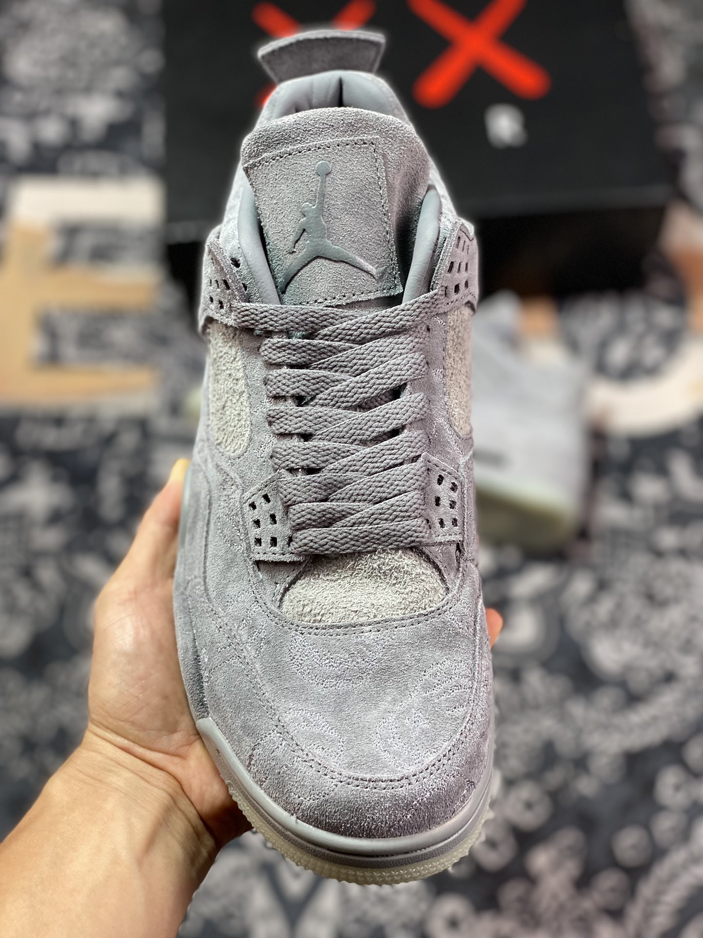 580 Kaws x Air Jordan 4 AJ4乔4 限量联名 灰麂皮 930155-003