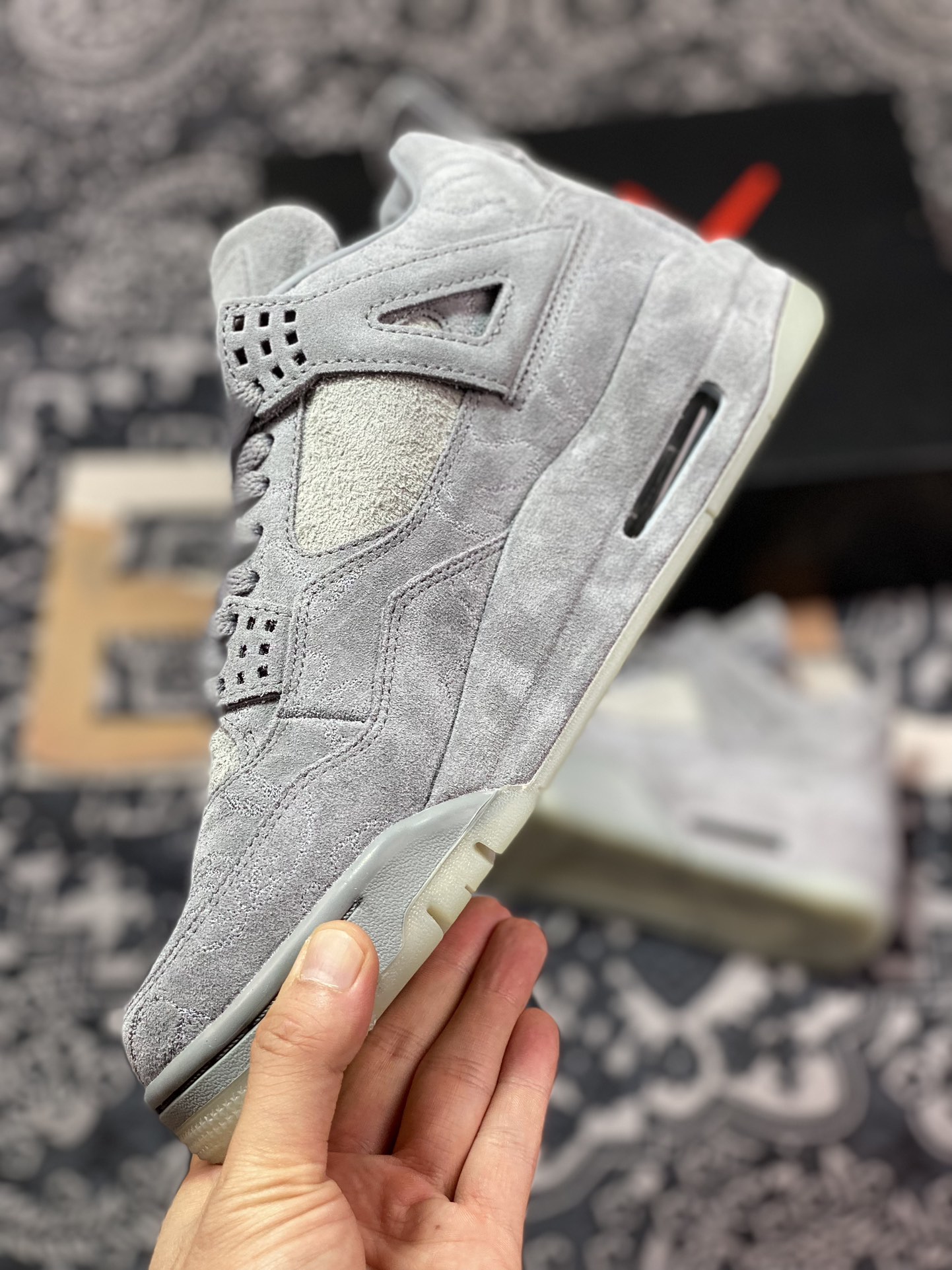 580 Kaws x Air Jordan 4 AJ4乔4 限量联名 灰麂皮 930155-003