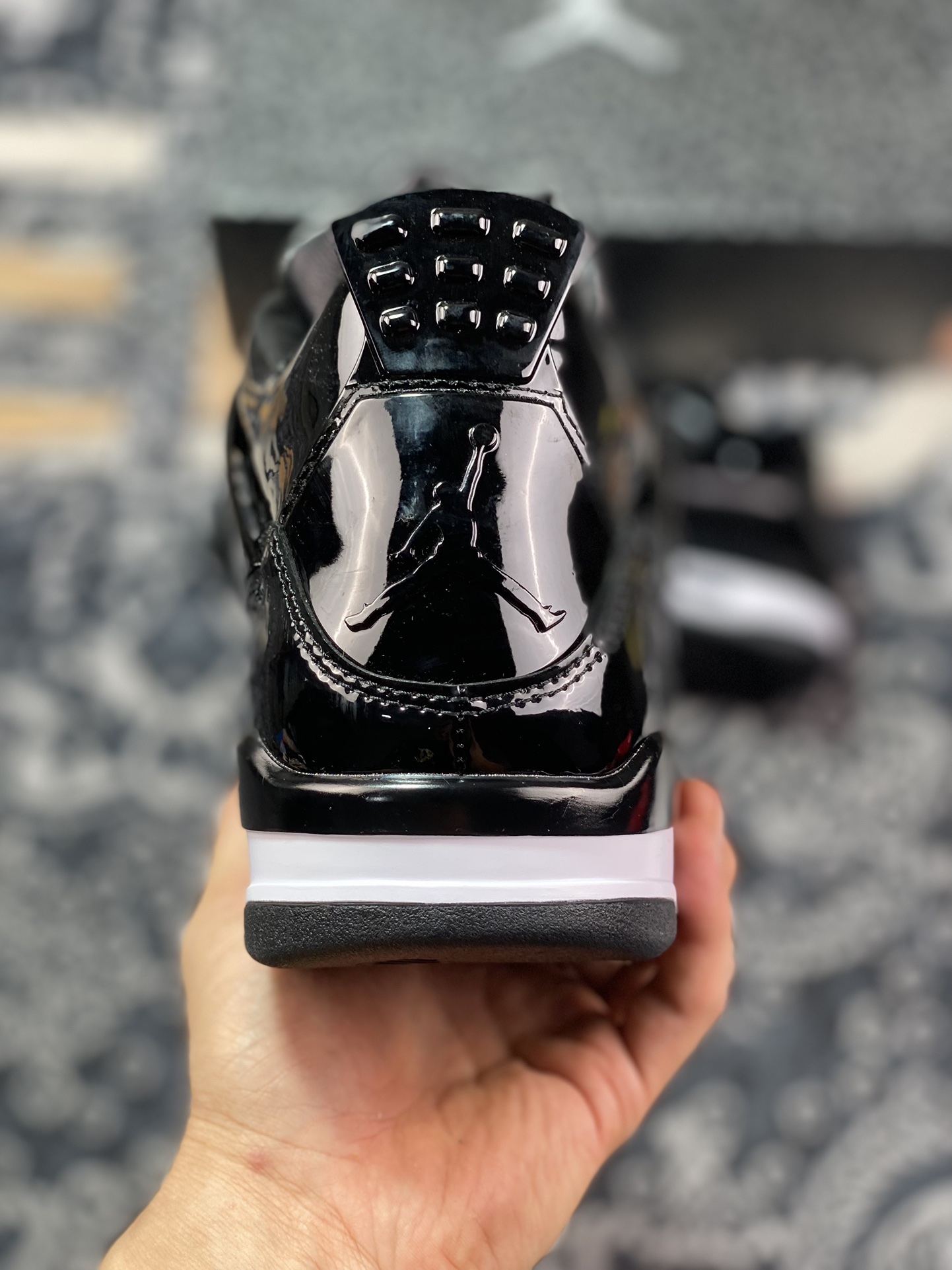 380  Air Jordan 4 ” 11Lab4 Black ” AJ4乔4 黑漆皮 文化篮球鞋 719864-010