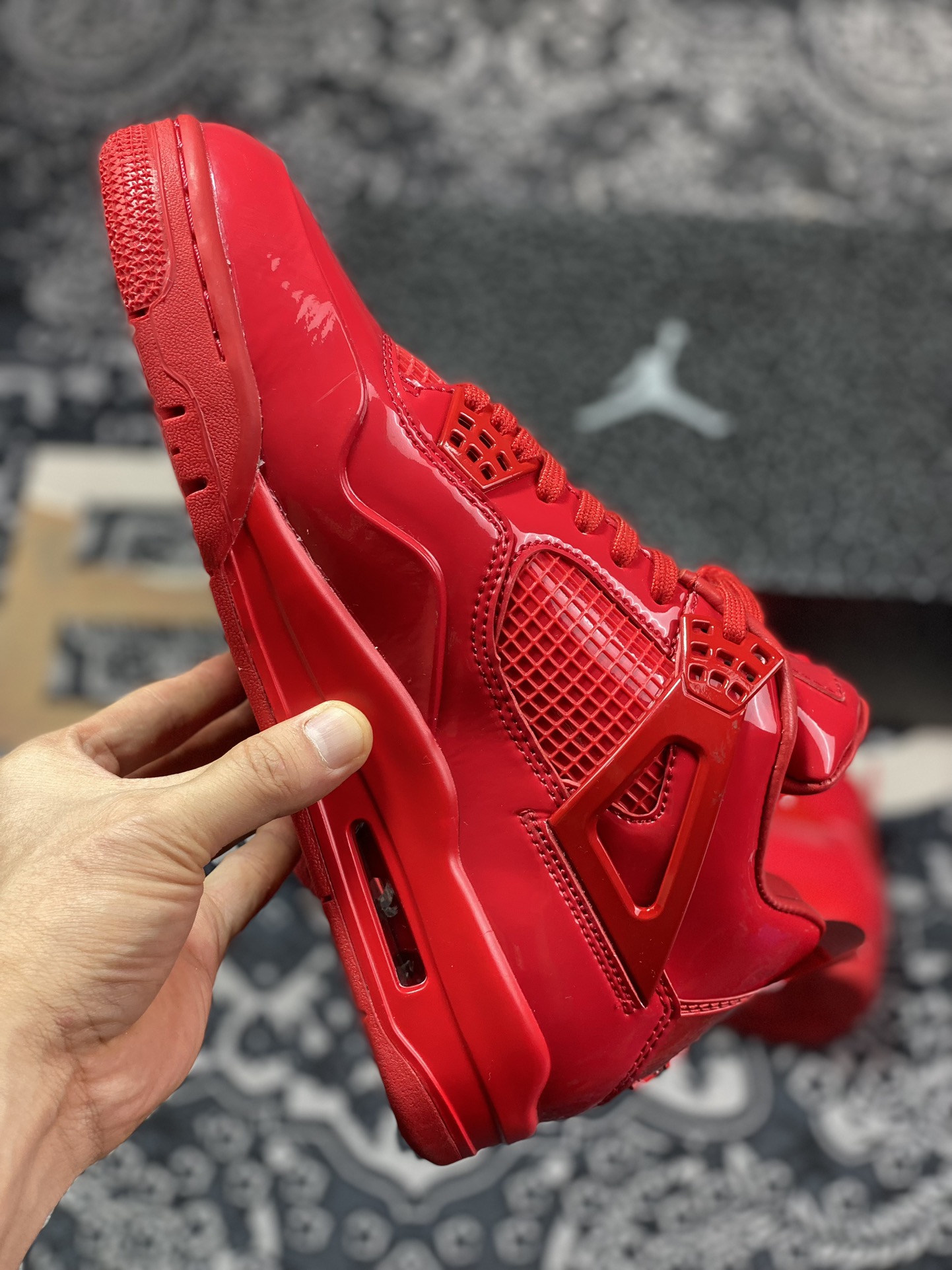 380 Air Jordan 4 ” 11Lab4 Red ” AJ4乔4 红漆皮 文化篮球鞋 719864-600