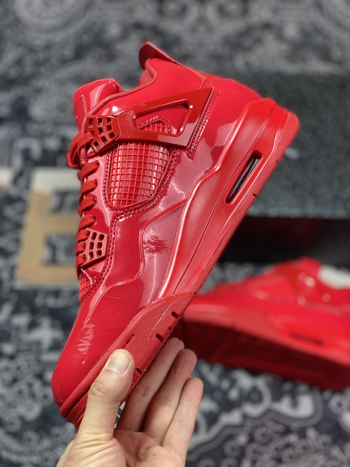 380 Air Jordan 4 ” 11Lab4 Red ” AJ4乔4 红漆皮 文化篮球鞋 719864-600