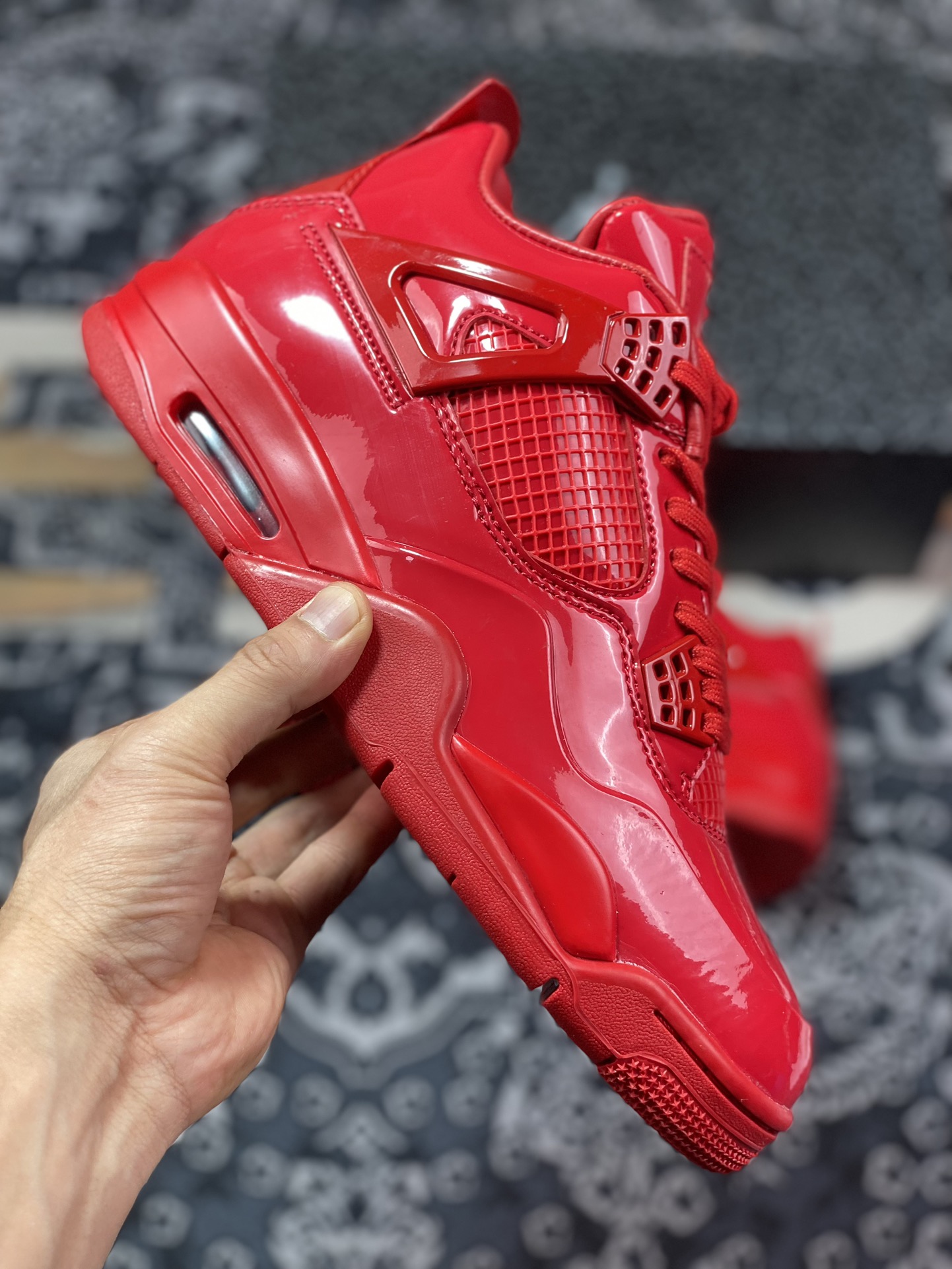 380 Air Jordan 4 ” 11Lab4 Red ” AJ4乔4 红漆皮 文化篮球鞋 719864-600